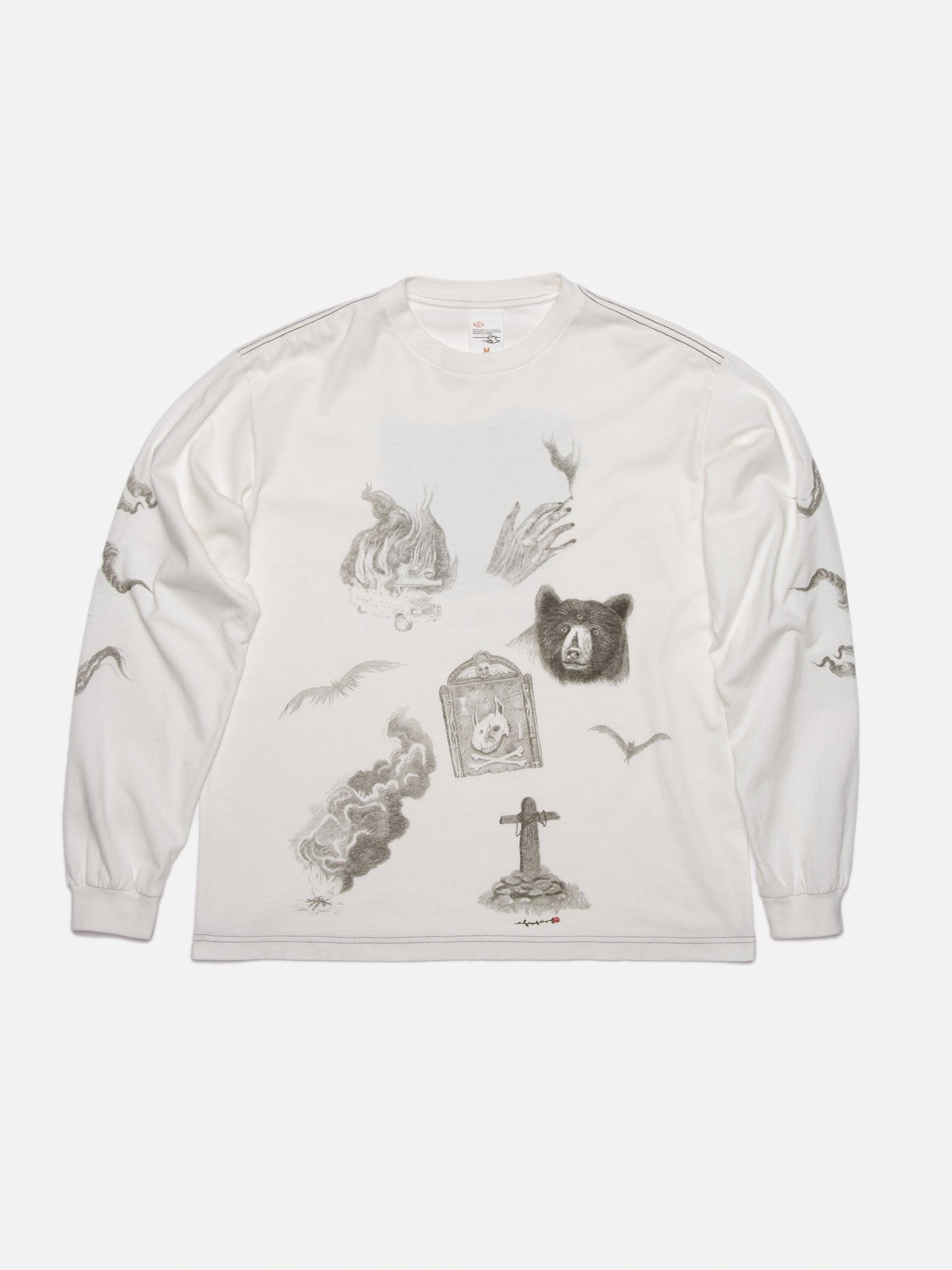 Rudi Doodle Jeff Olsson T-Shirt 米白藝術家聯名長袖圖Tee