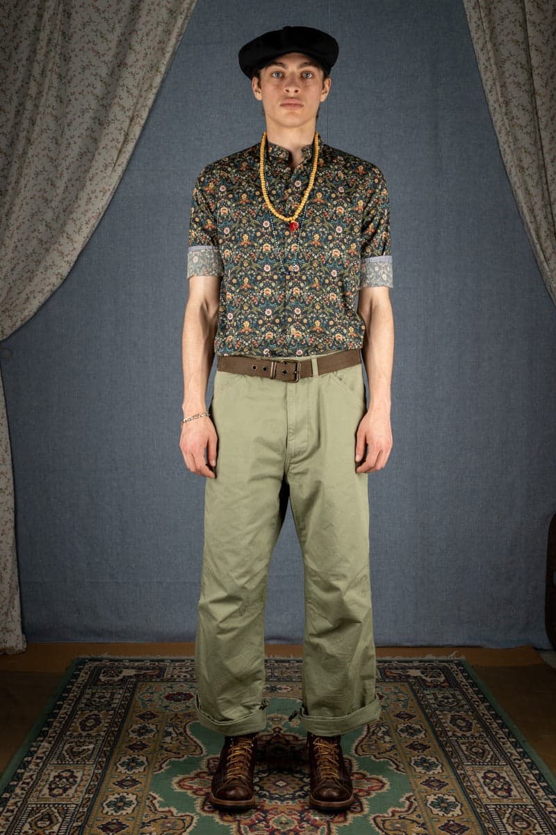 Flower Pattern Band Collar Shirt 312 SL504 滿版花卉立領襯衫