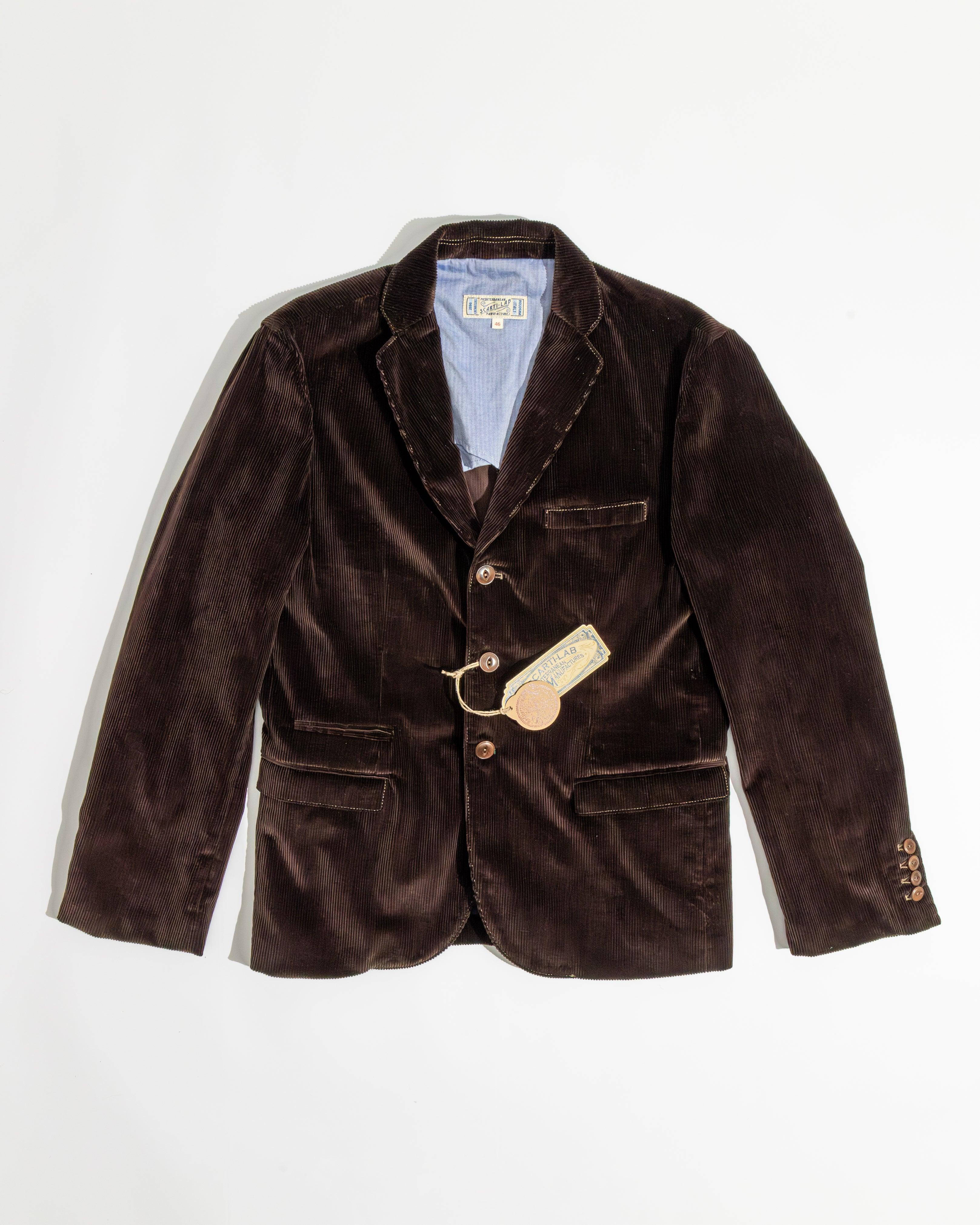 Scarti Lab Suit Jacket 710 SN814 咖啡色燈芯絨休閒西裝外套
