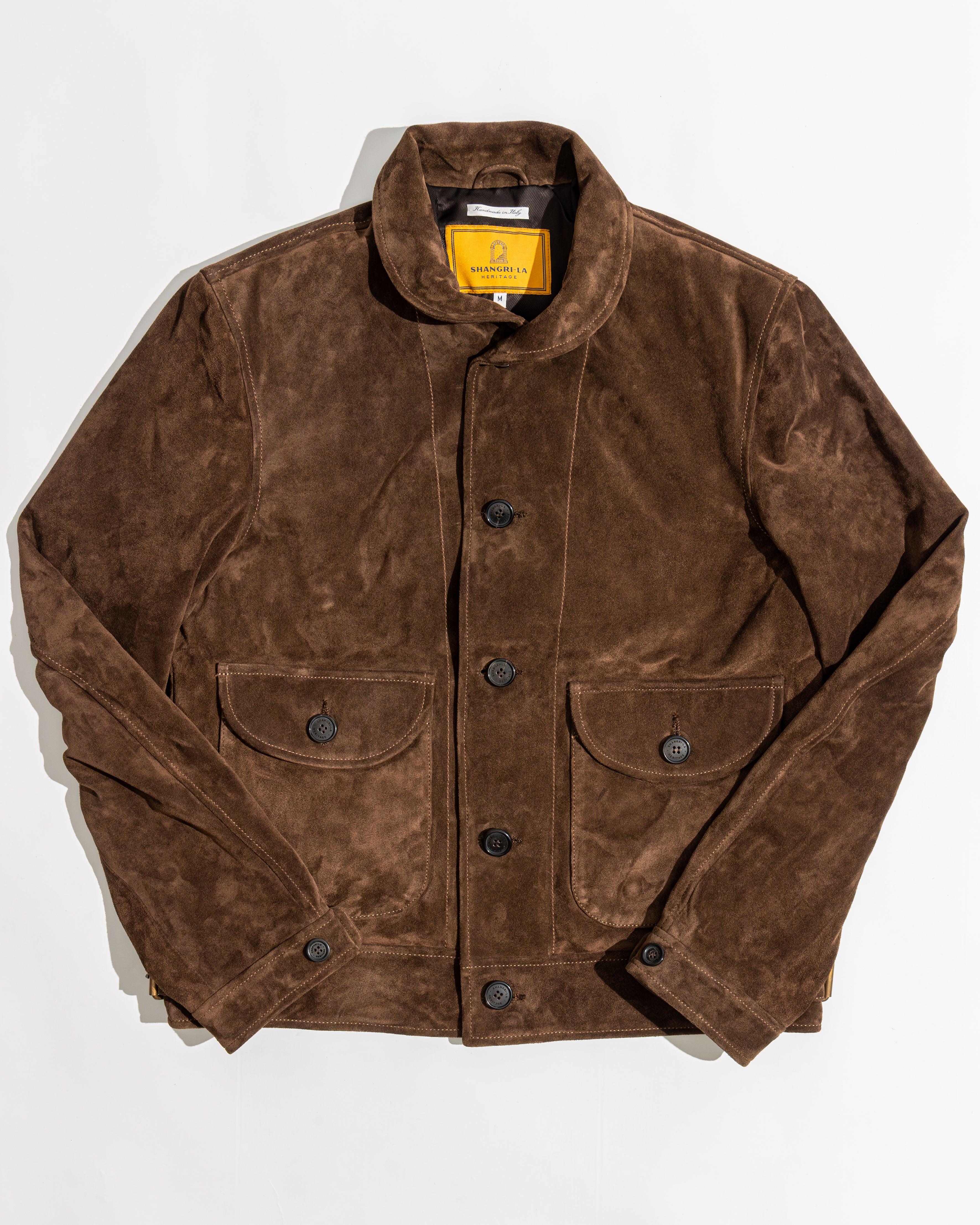 Cossack Brown Suede 深棕色小羊麂皮哥薩克外套