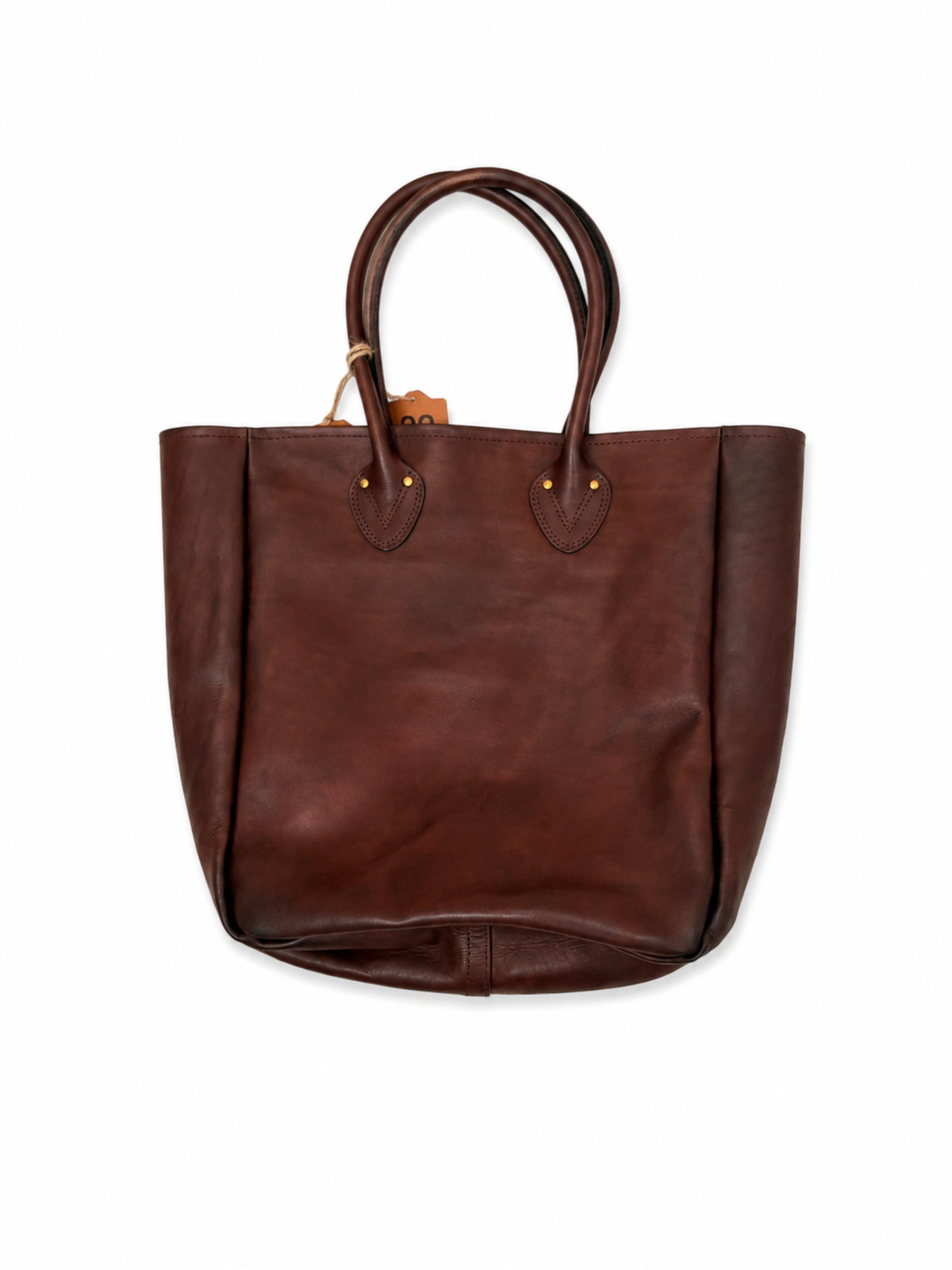 Leather Old Tote Bag Large - Brown 手染咖啡色復古托特包
