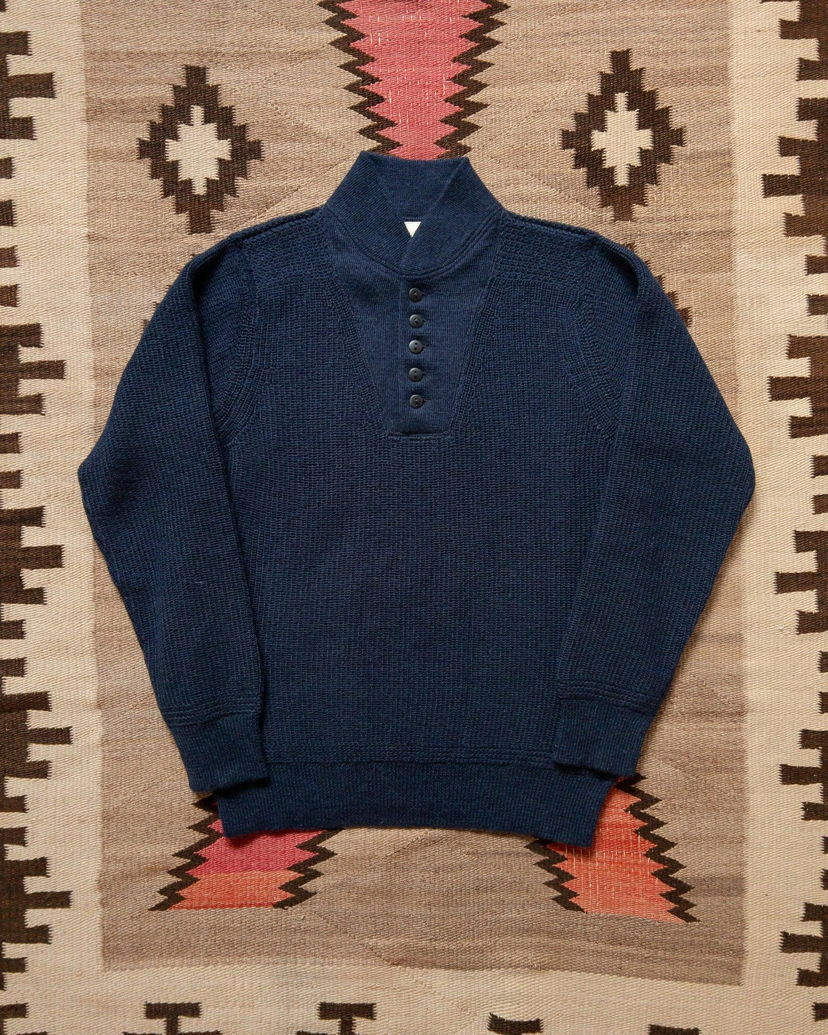 Alpaca Submariner Henley Vintage Navy 海藍復古羊駝毛潛艇毛衣