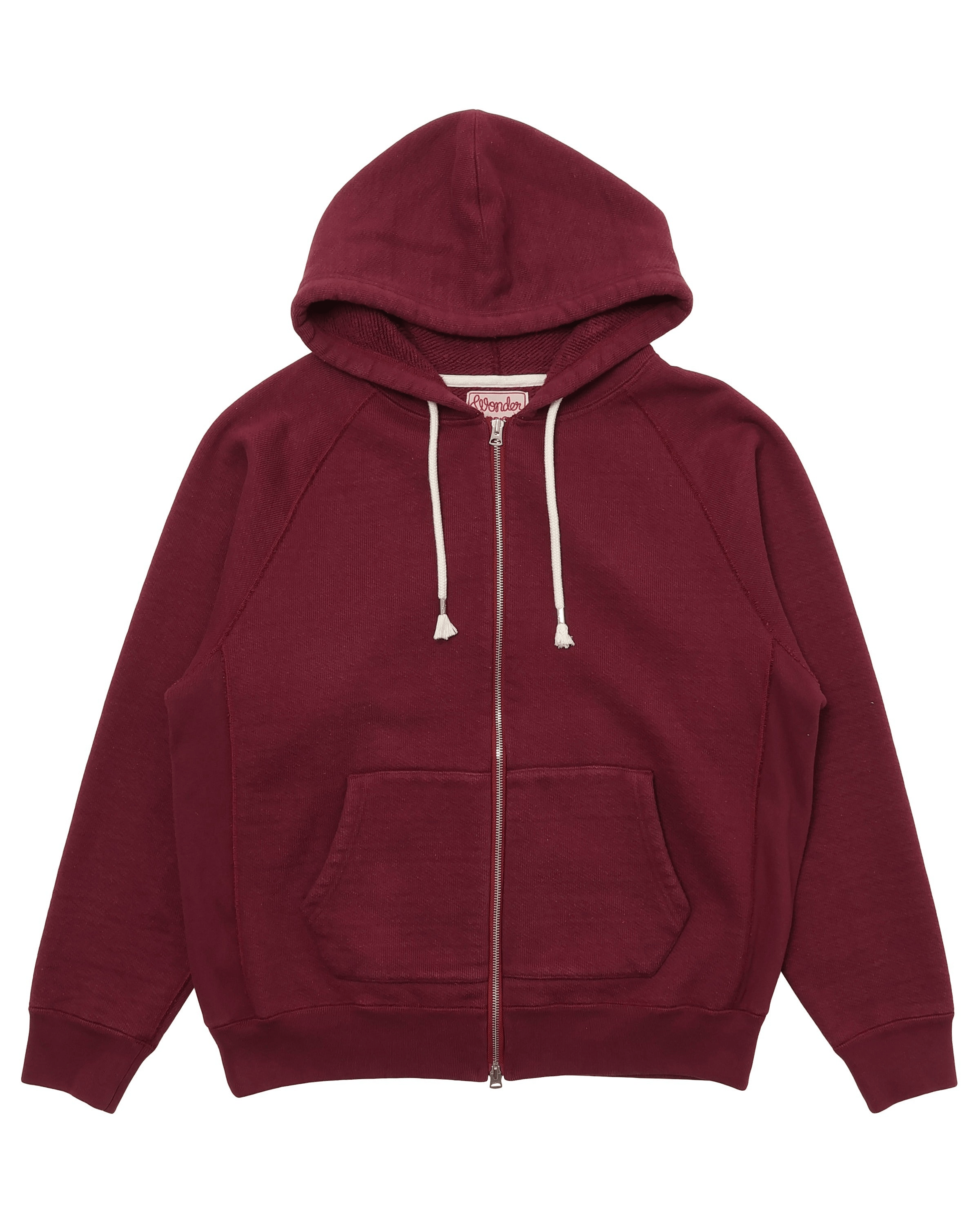 Zip Hoodie - Double Heavyweight French Terry - Burgundy 酒紅雙重超重磅法式毛圈拉鍊連帽外套