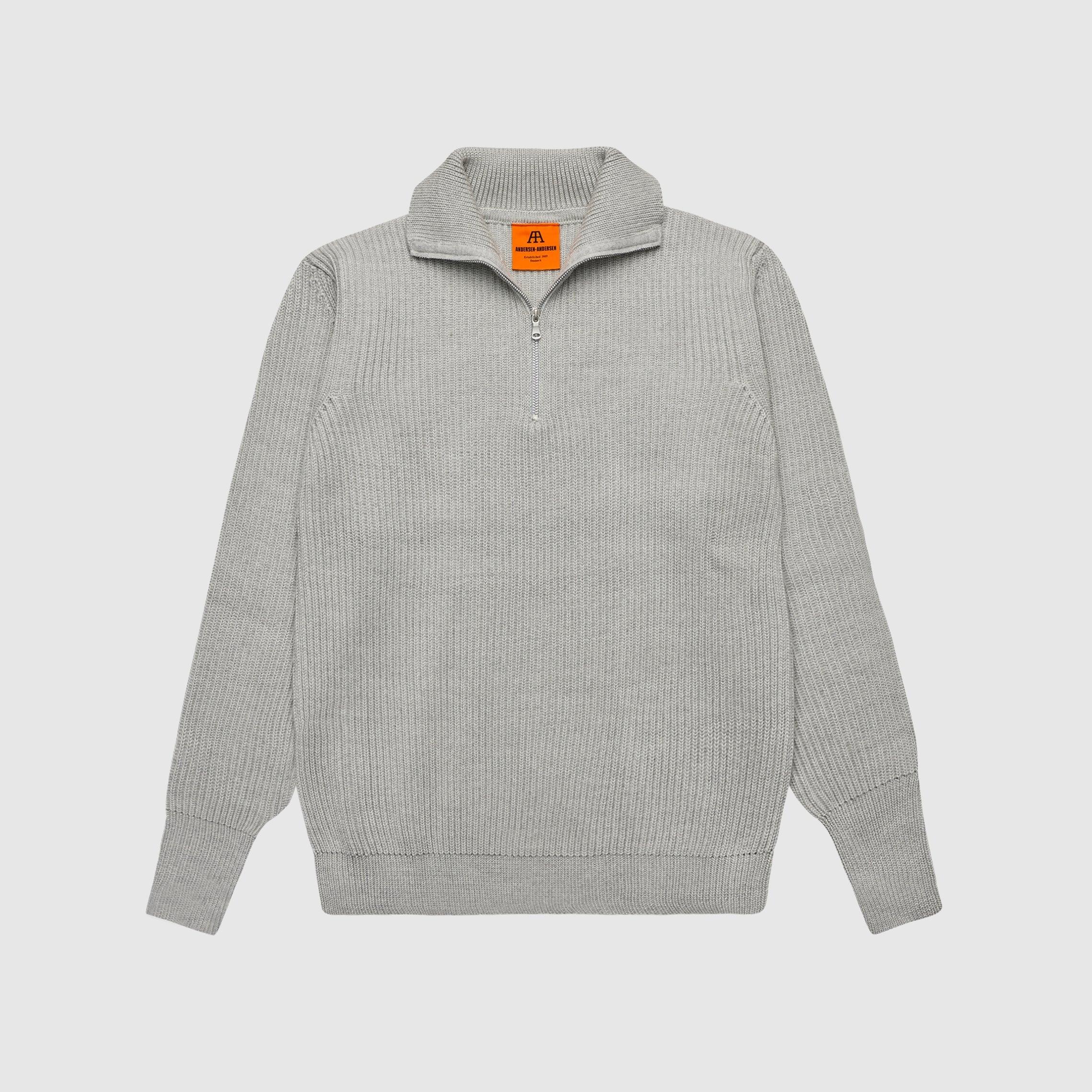 【Andersen Andersen】Navy Half-Zip Light Grey 半拉鍊毛衣淺灰色