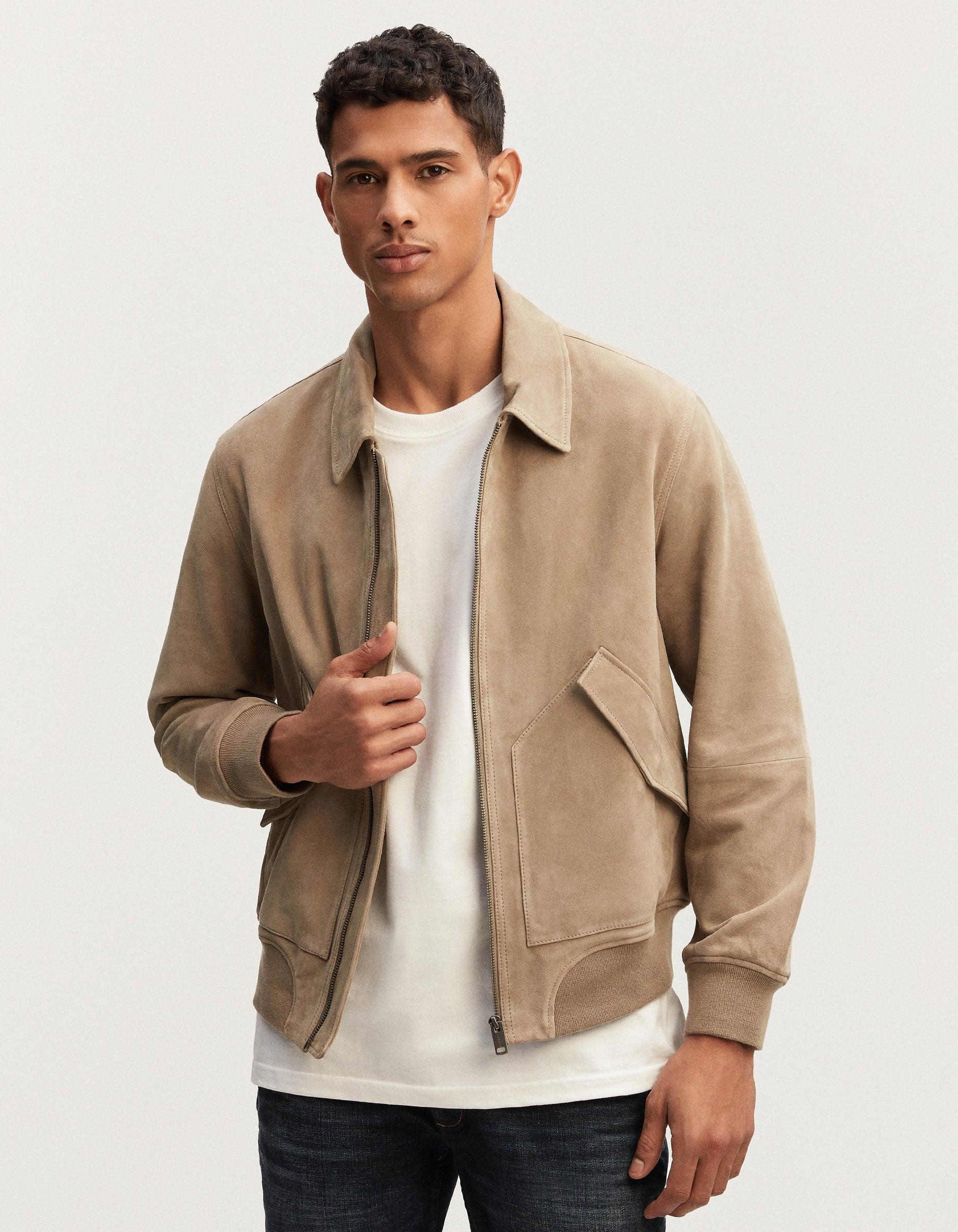 CUTA BOMBER JACKET SUEDE 沙色絨面麂皮飛行夾克