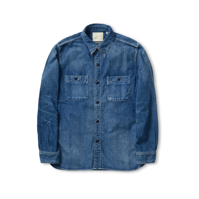 【Fullcount】4890HW-19 Zimbabwe Denim Work Shirt 丹寧工作襯衫復古舊化版本
