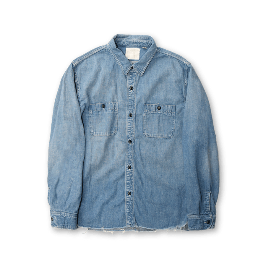 【Fullcount】4890HW-24 Denim Work Shirt 下擺破壞丹寧工裝襯衫