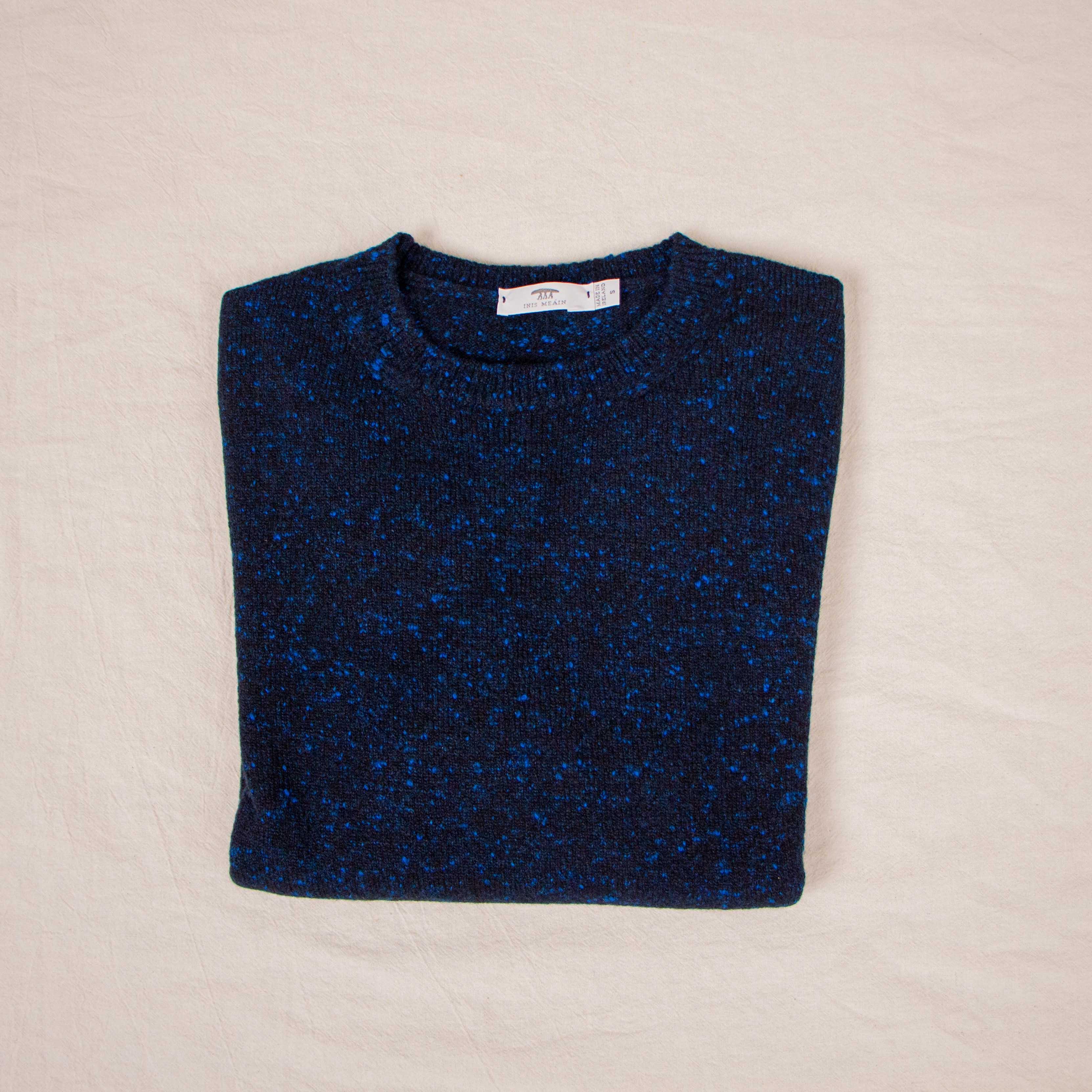 【Inis Meáin】Cashmere Light Crew Neck Navy Fleck 輕磅喀什米爾混紡圓領毛衣海藍色