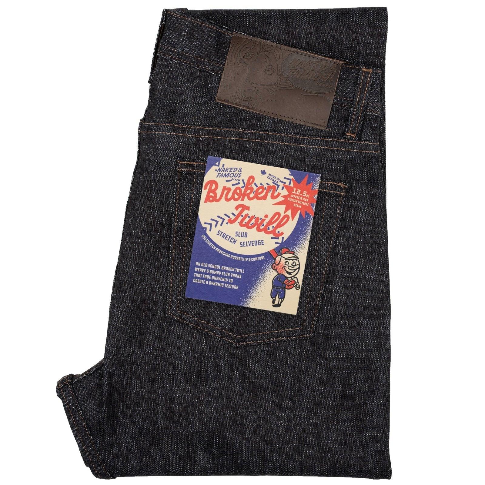 【Naked & Famous】Broken Twill Slub Stretch Selvedge 破紋粗竹節彈性布邊牛仔褲