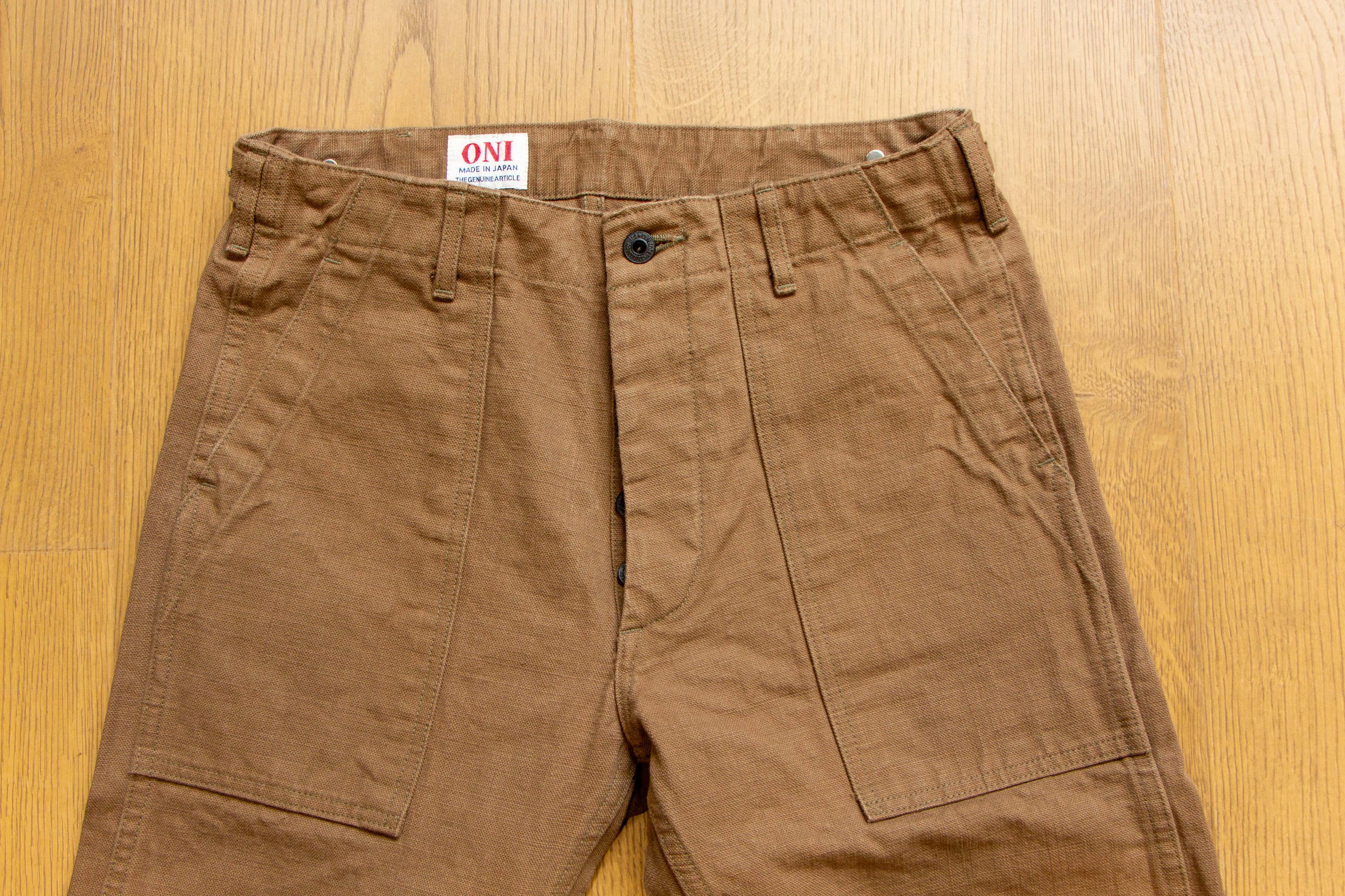 207-HOX-BRK 13oz Sulphur Dye Heavy Oxford 超重磅牛津布咖啡棕寬直筒軍褲