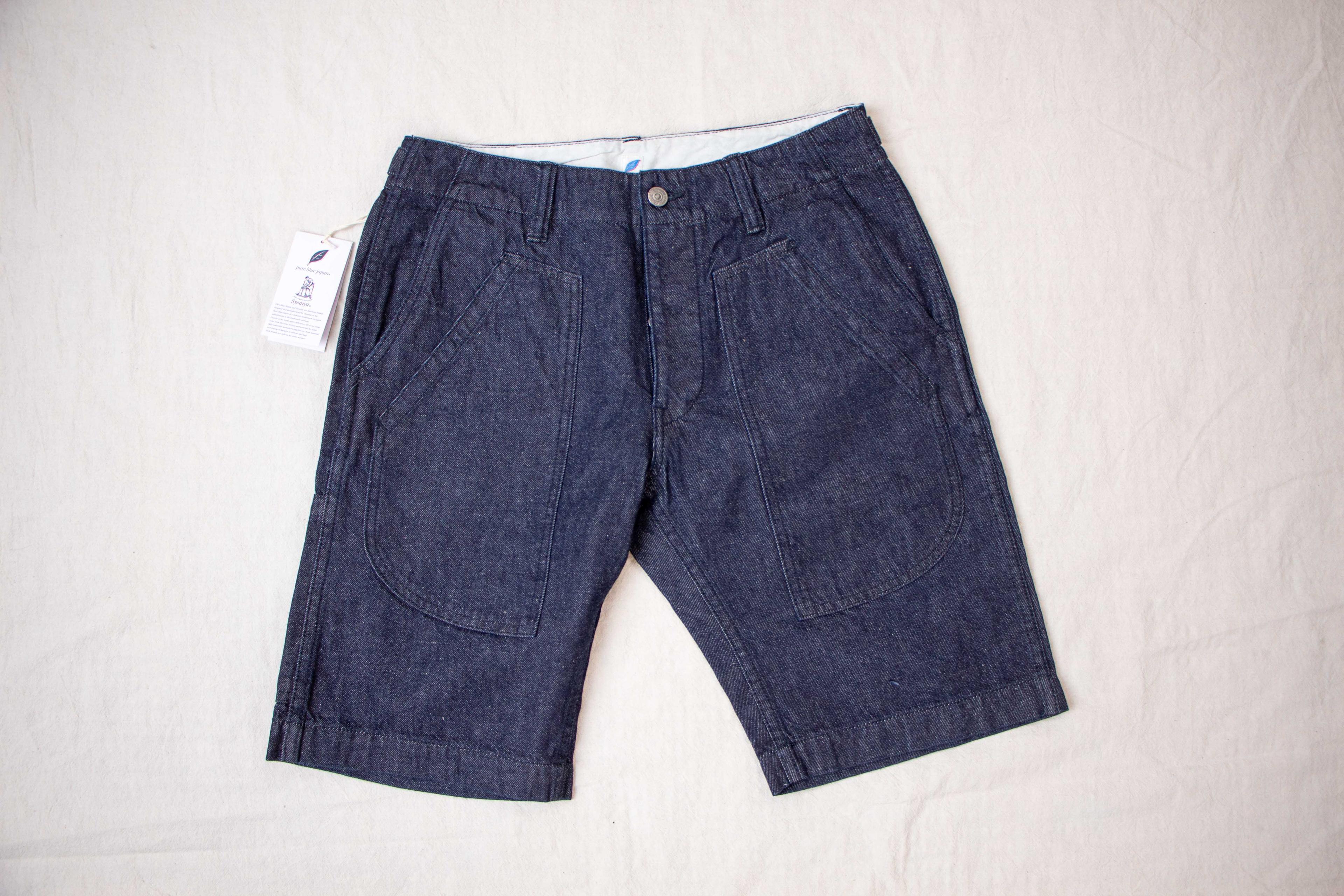 SP-1191-D 10oz Denim Double Pocket Worker Shorts - Dark Indigo 棉節感輕磅雙口袋工作短褲