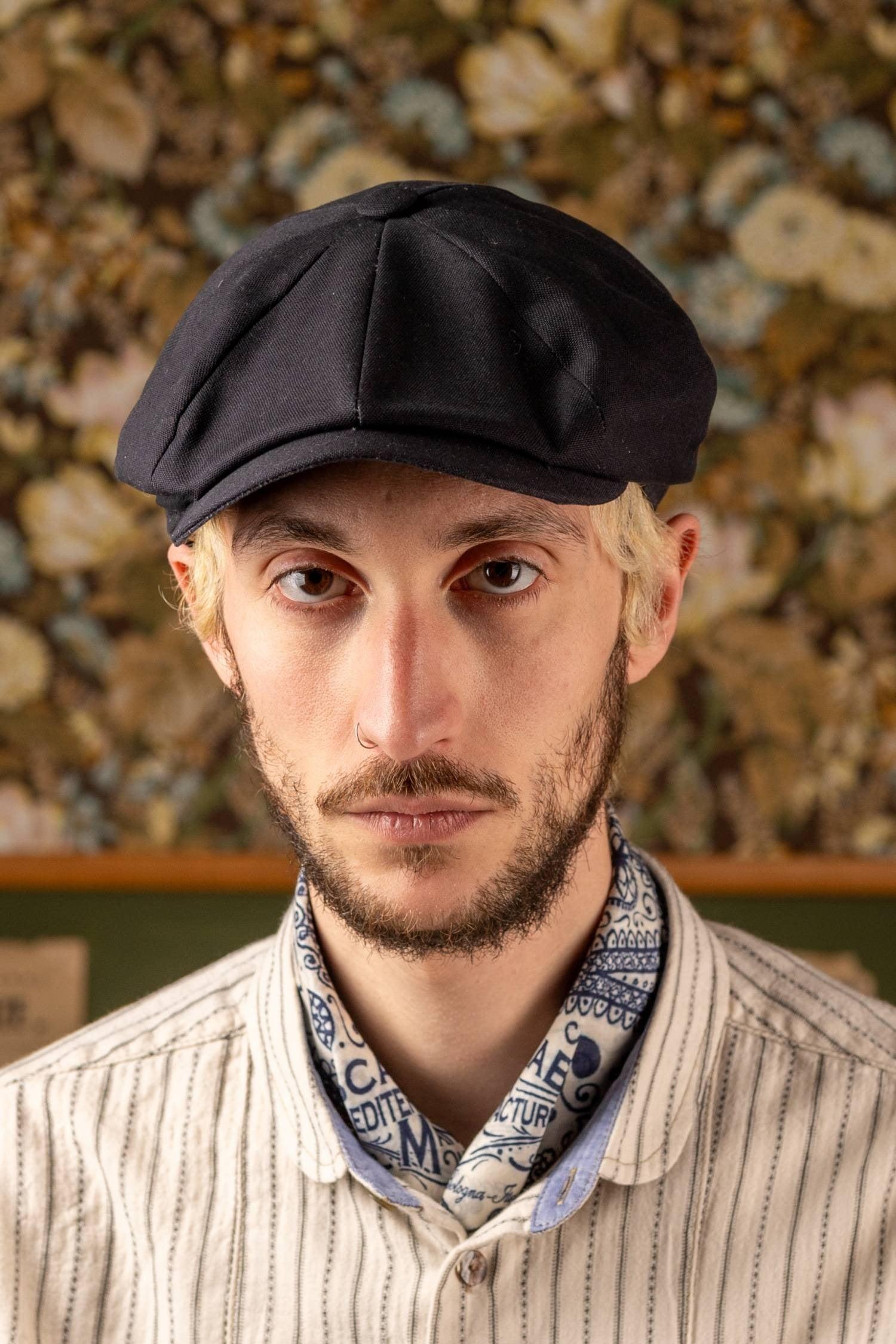 Andy SG507 Newsboy Hat 黑色帆布報童帽