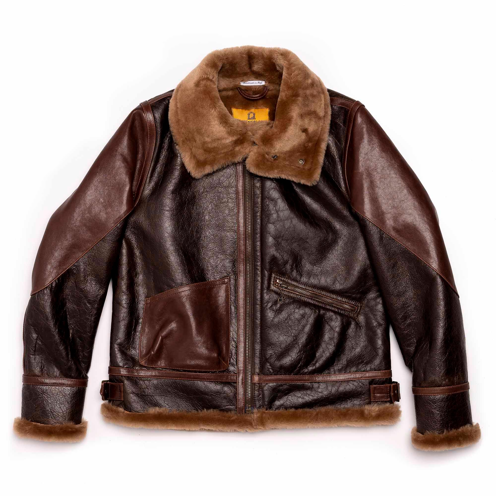 “Aviatore” B-3 Seal Brown Shearling Jacket 咖啡色美麗諾羊毛皮轟炸機夾克