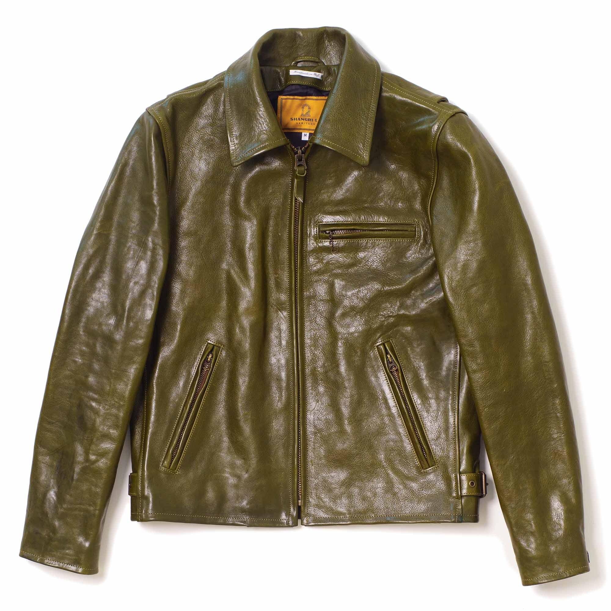“Varenne” Oliva Badalassi® Leather Jacket 巴達拉西苯染橄欖綠頂級皮衣