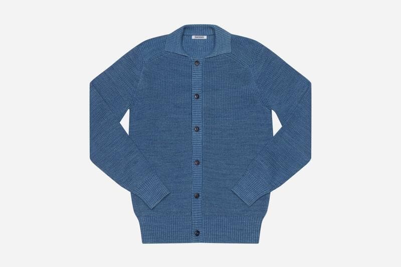 義大利藍染匹馬棉 開襟立領毛衣／Pima Cotton Collared Cardigan