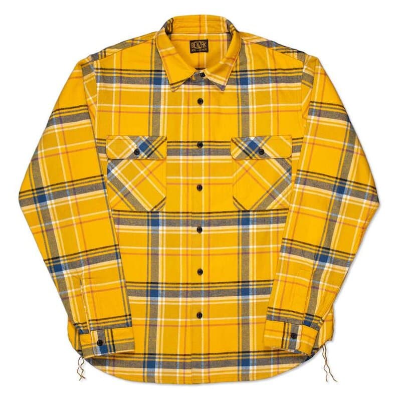 【Benzak Denim Developer】刷毛法藍絨 工作襯衫/BWS-01 yellow & blue check flannel
