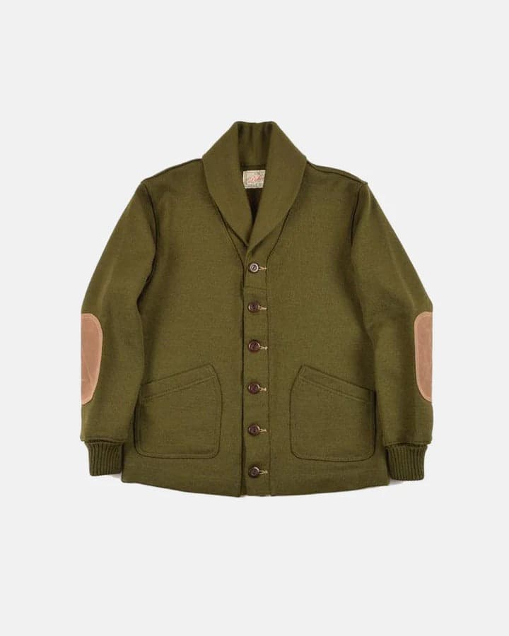 1920】Shawl Sweater Coat 2.0 羅登綠青果領精紡羊毛針織外套