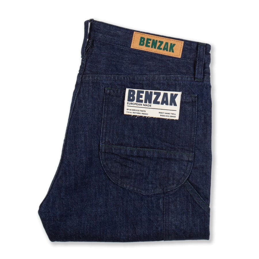 BP-05 SERVICE PANTS natural indigo eco denim 11.5oz／義大利有機棉 修身直筒工作褲