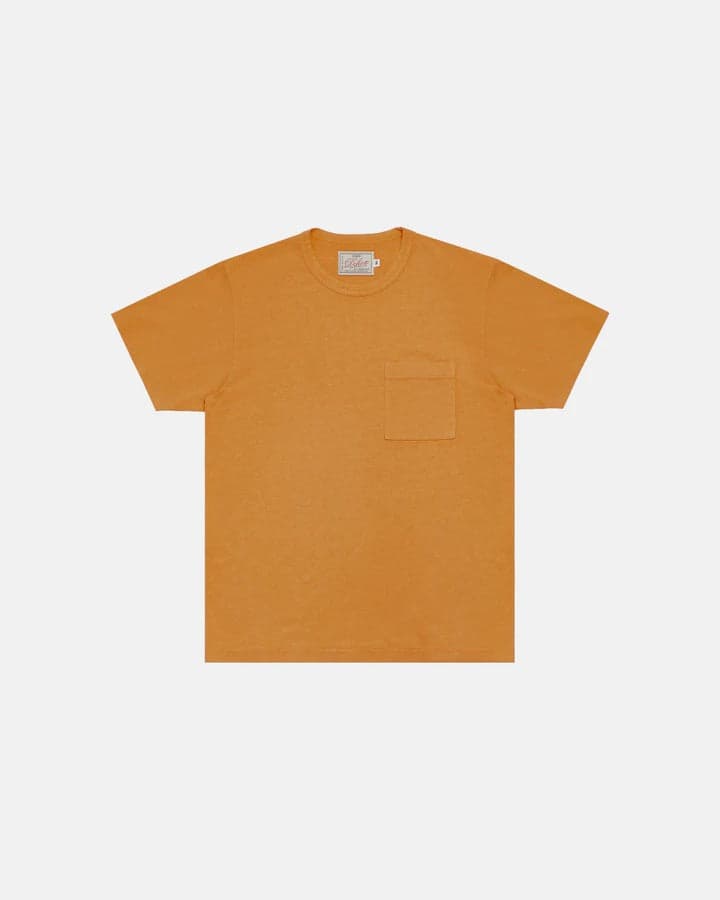 【Dehen 1920】Heavy Duty Tee - Single Pocket－Old Gold / 老織機純棉復古黃口袋素TEE