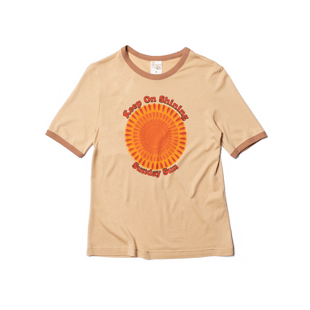 Lova Sunday Sun Faded Sun 天絲混紡復古圖樣女款短T