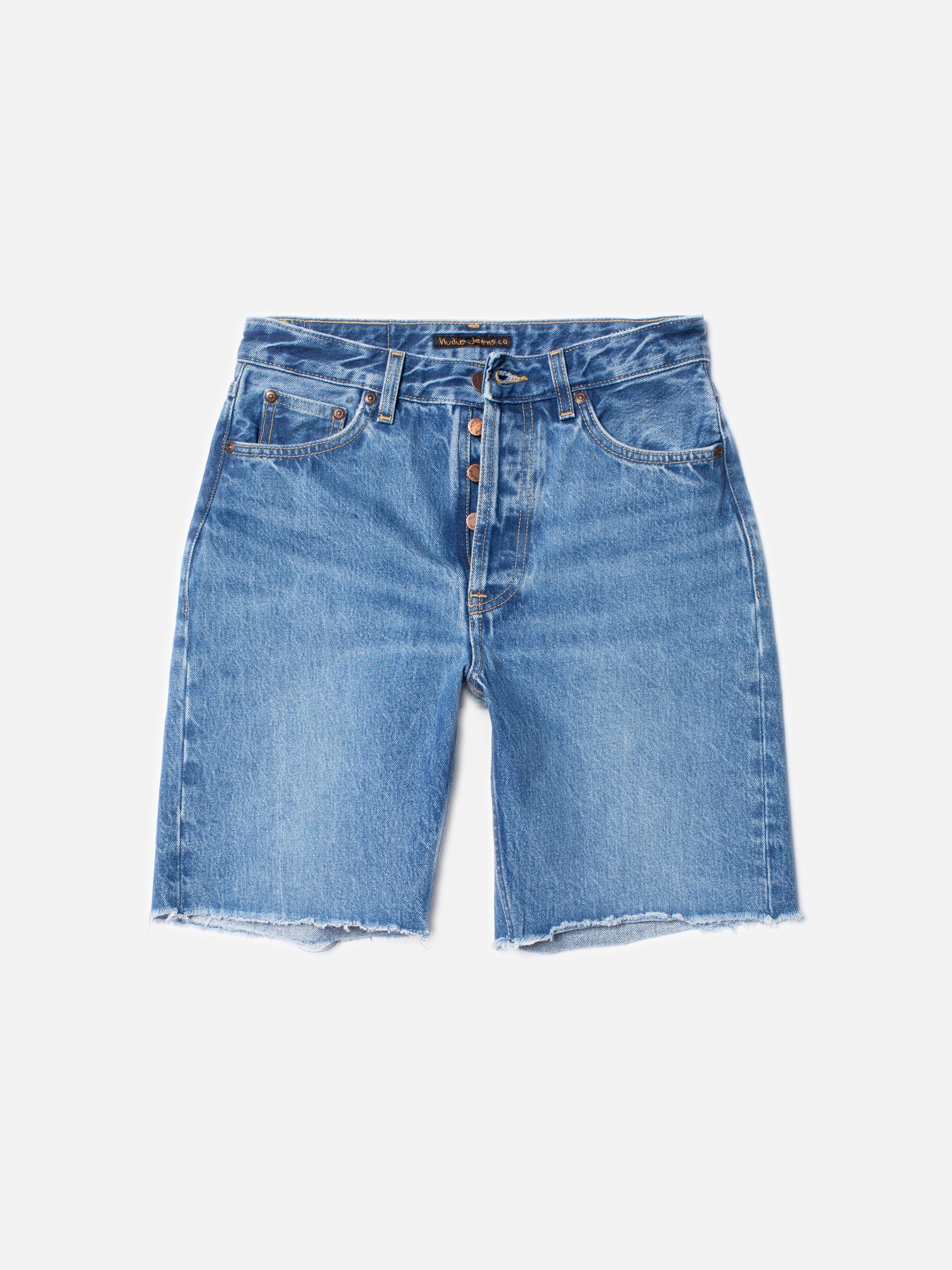 Maud Shorts Nostalgic Blue 女版懷舊石洗高腰長版牛仔短褲