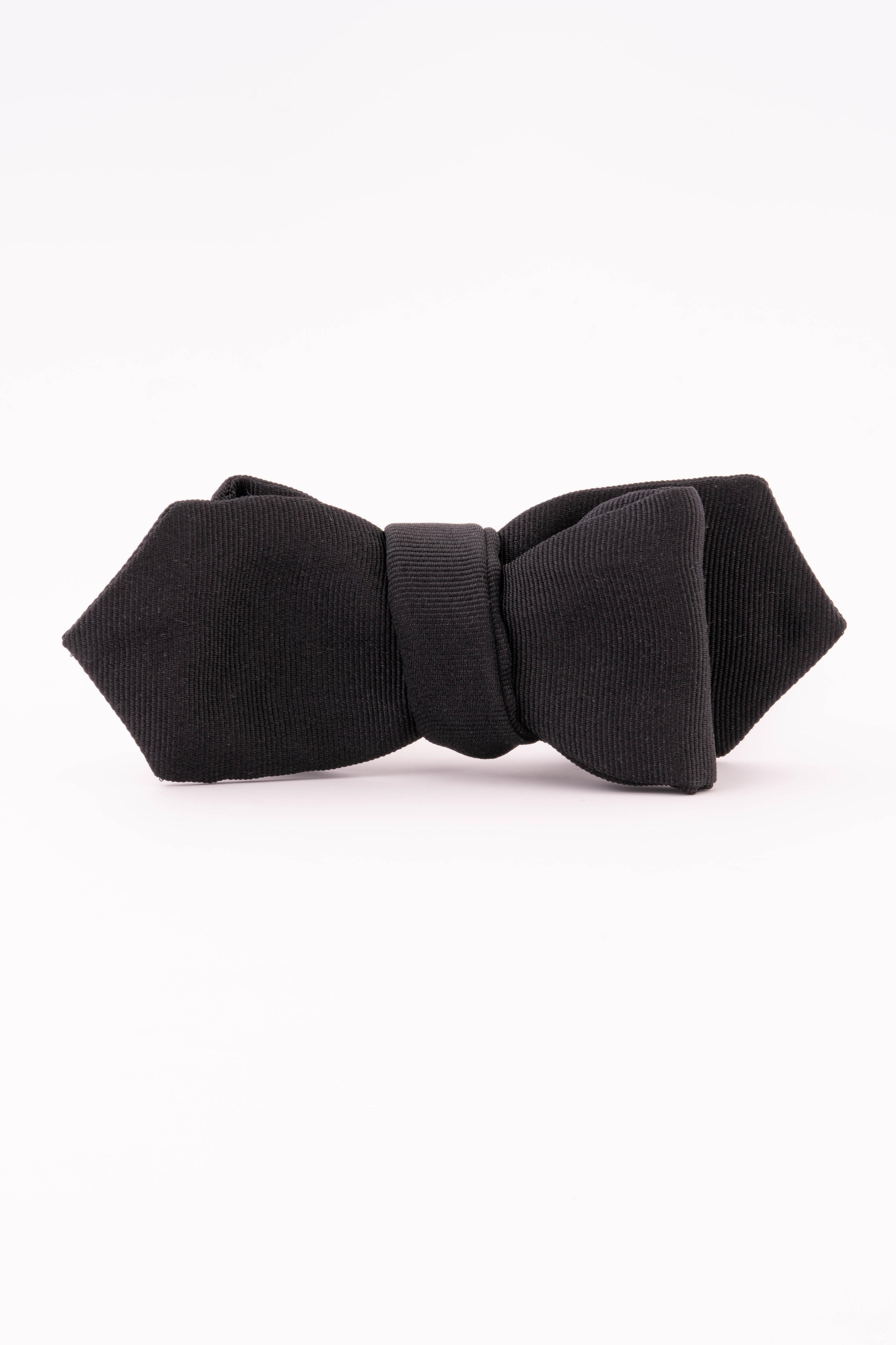 Black Diamond Silk Faille Grosgrain Bow Tie
