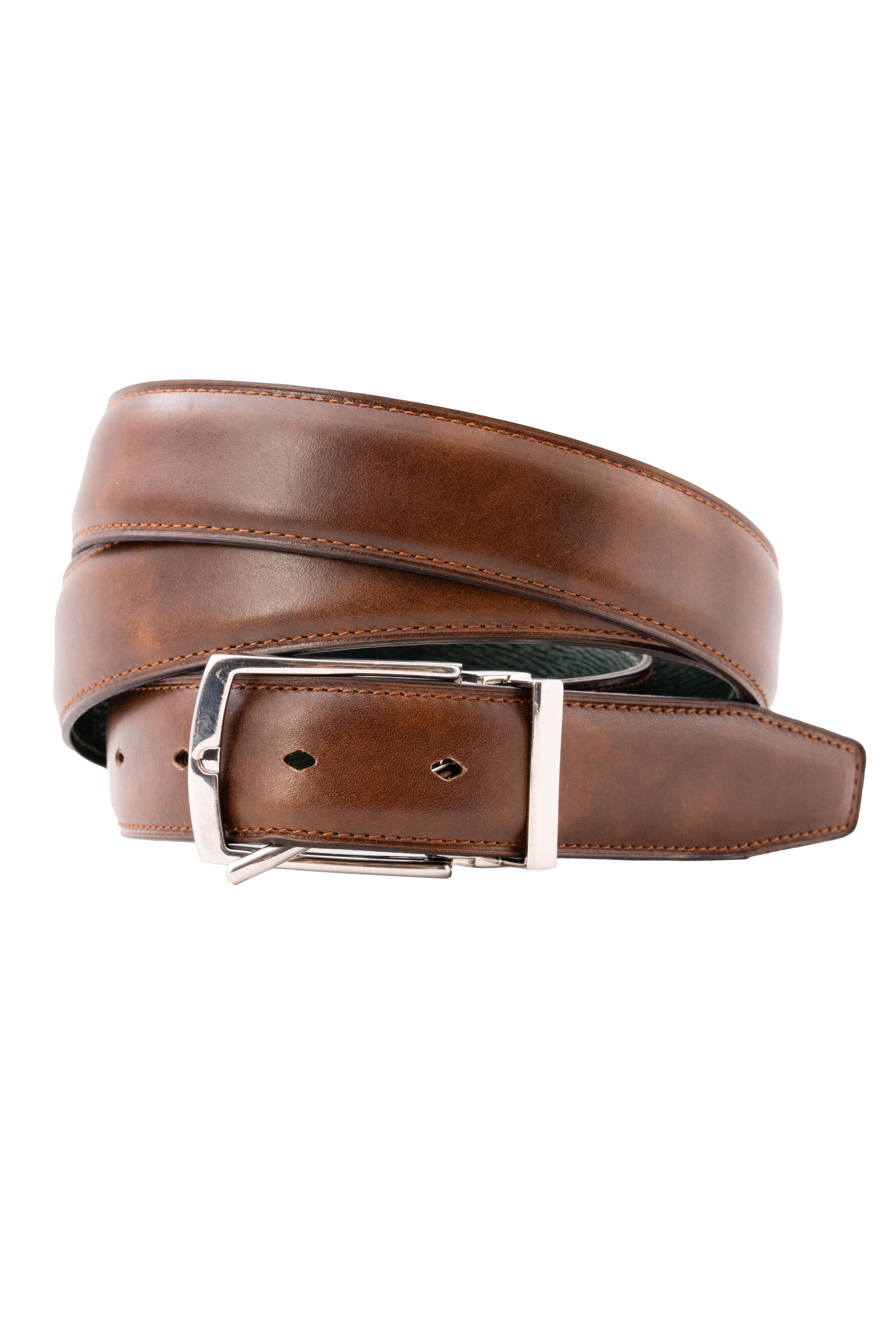 Walnut Brown Museum Calf Leather Belt