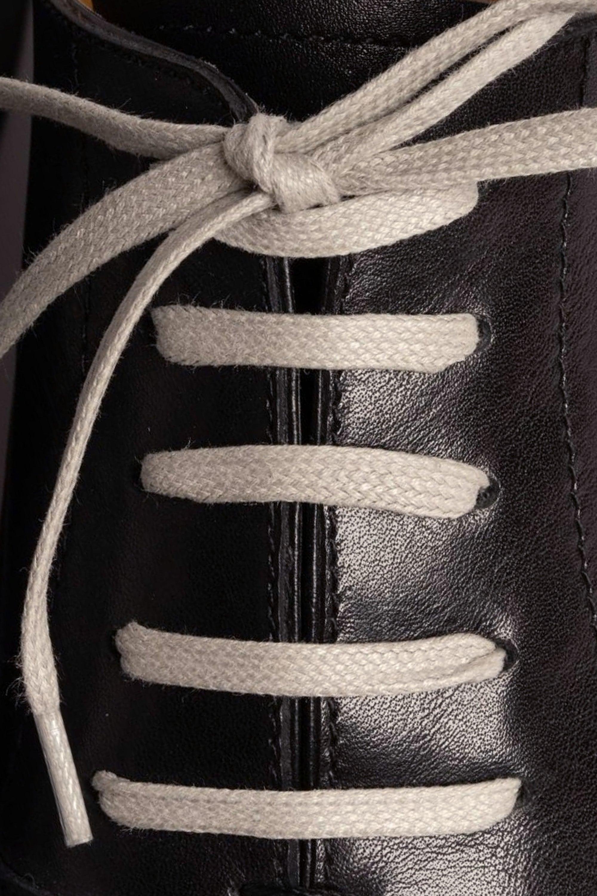 Flat Medium Gray Waxed Cotton Shoelaces