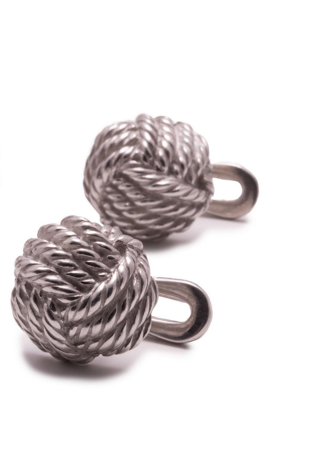 Monkey Fist Knot Platinum Shirt Studs