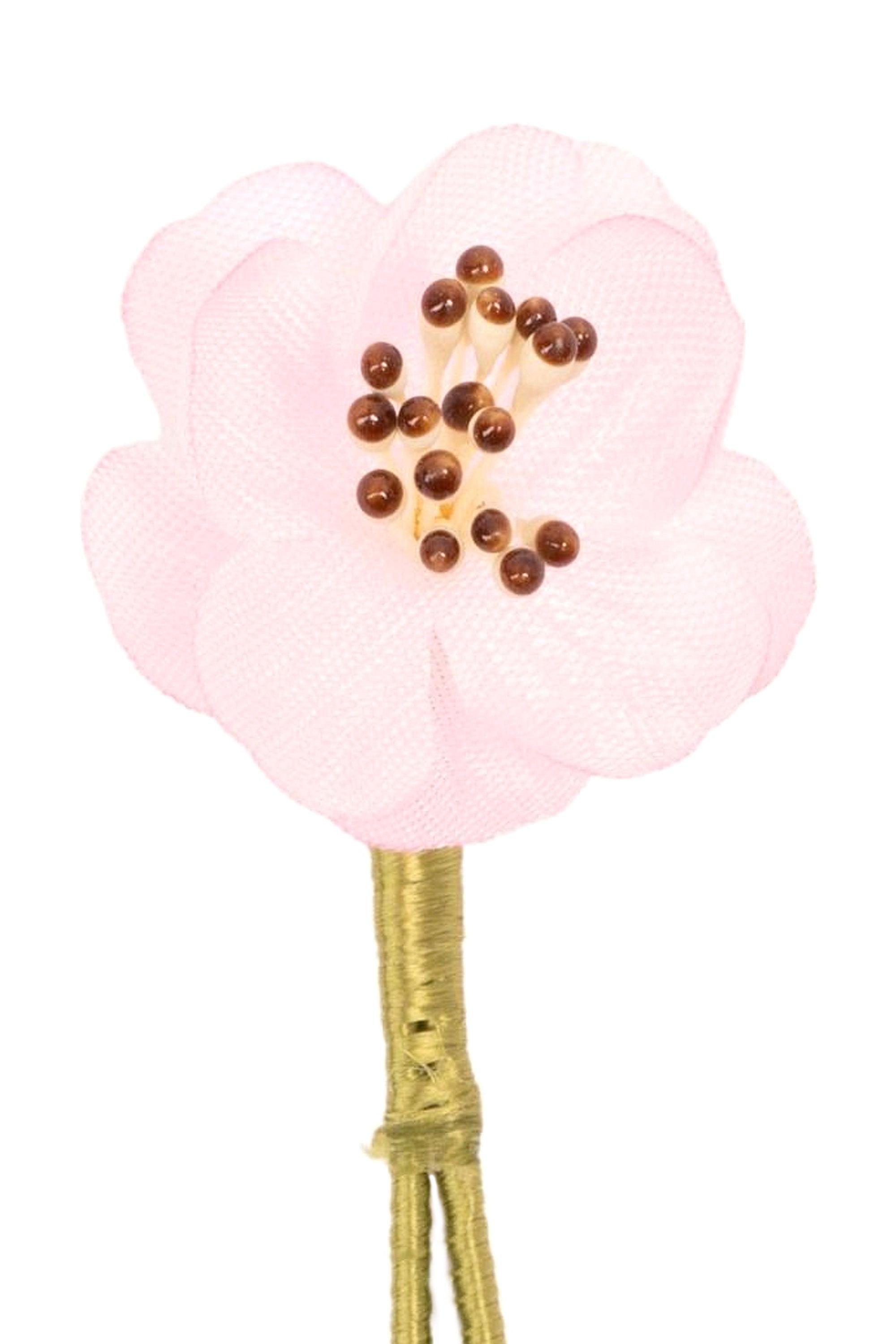 Pink Almond Blossom Silk Boutonnière Flower