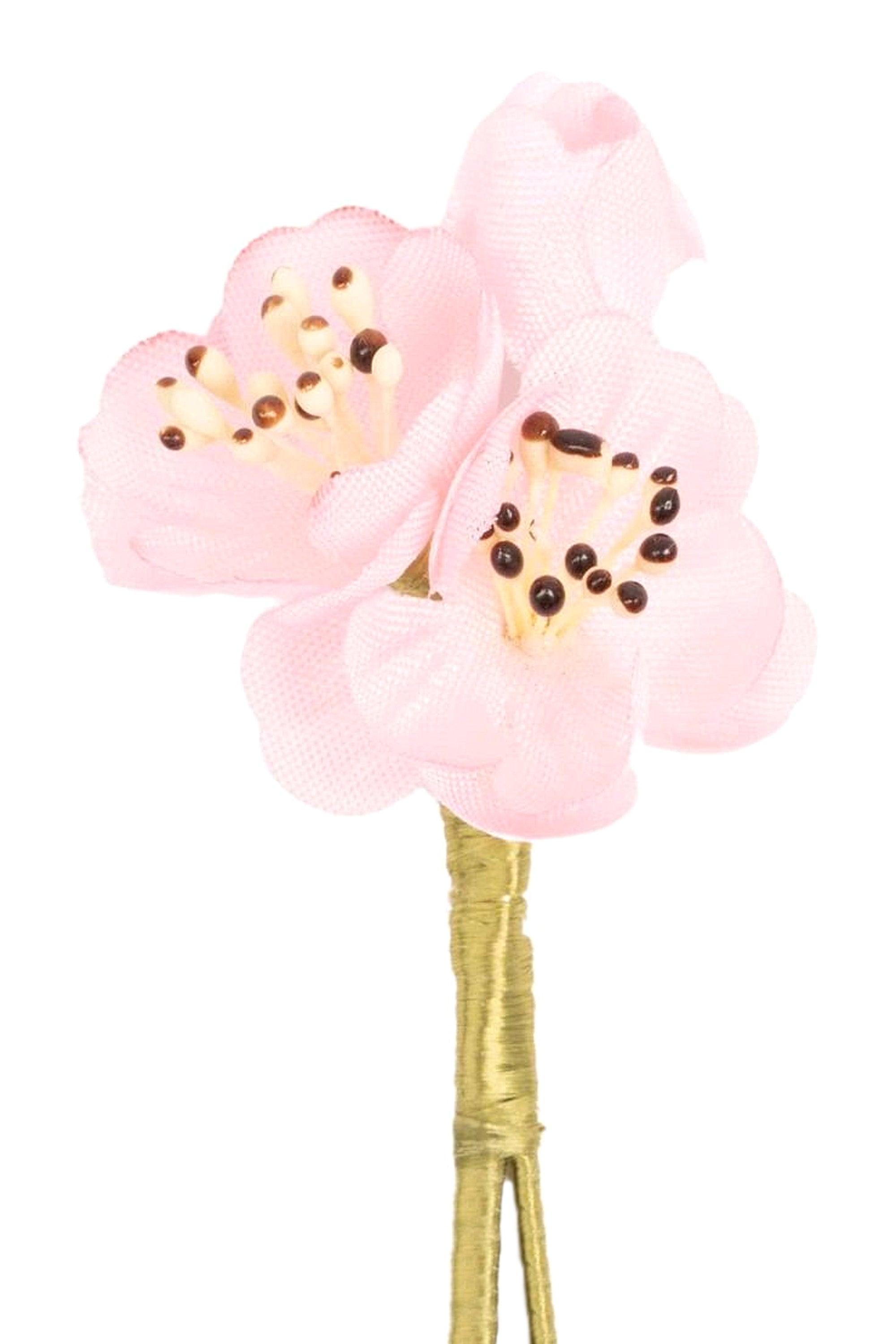 Pink Triple Almond Blossom Boutonnière Flower