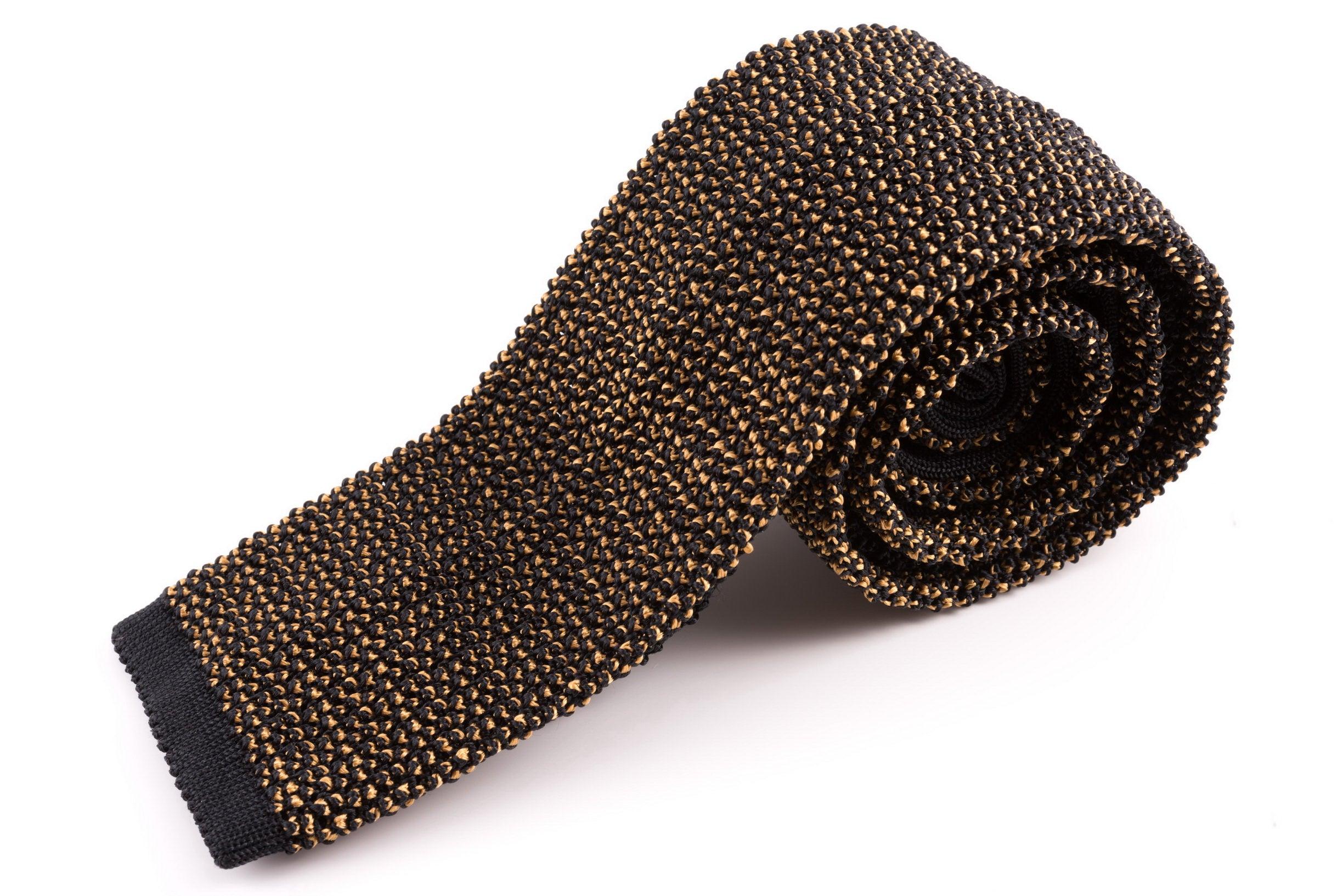 Charcoal & Cognac Two-Tone Silk Knit Tie