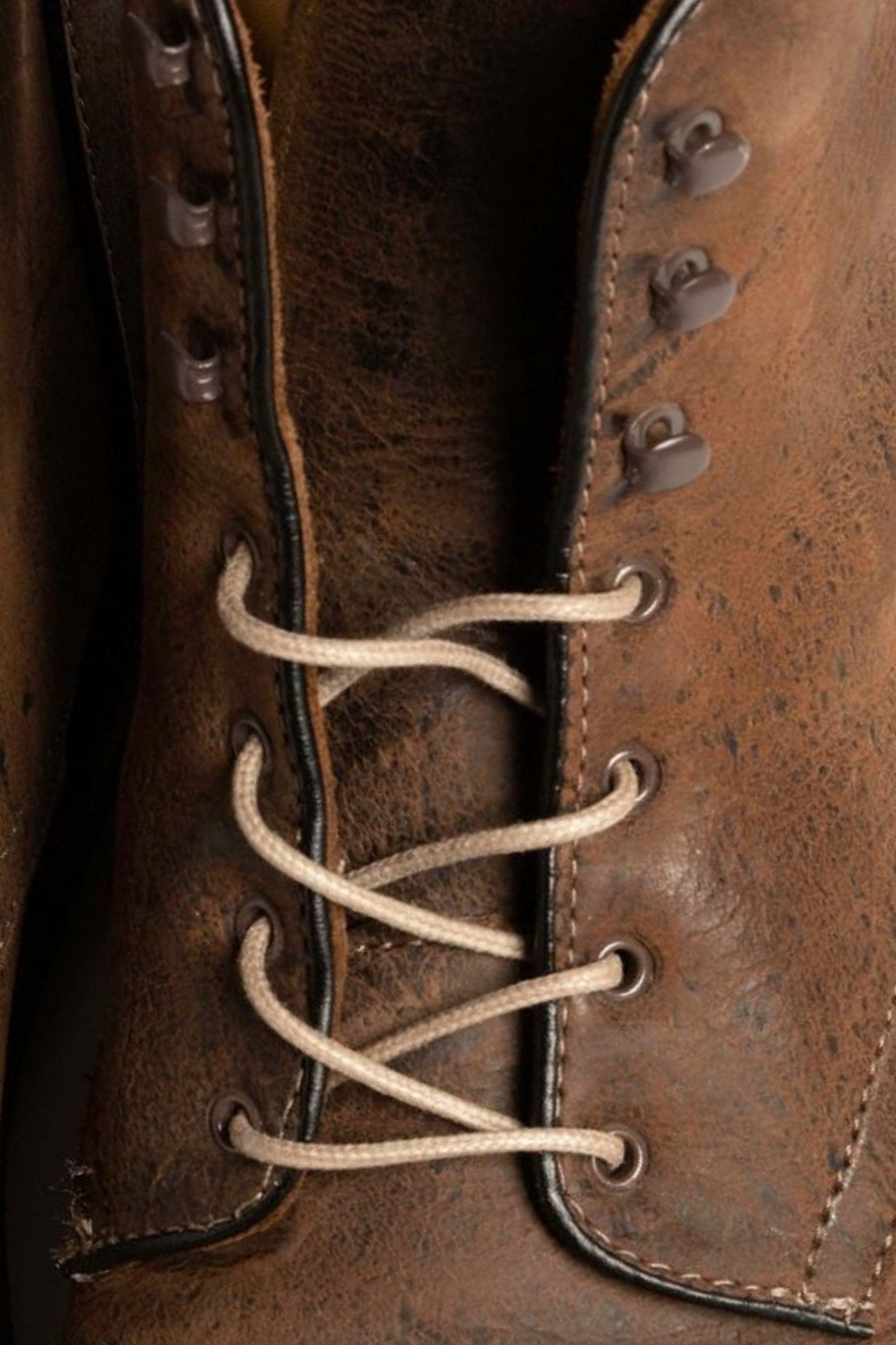 Round Sand Waxed Cotton Bootlaces