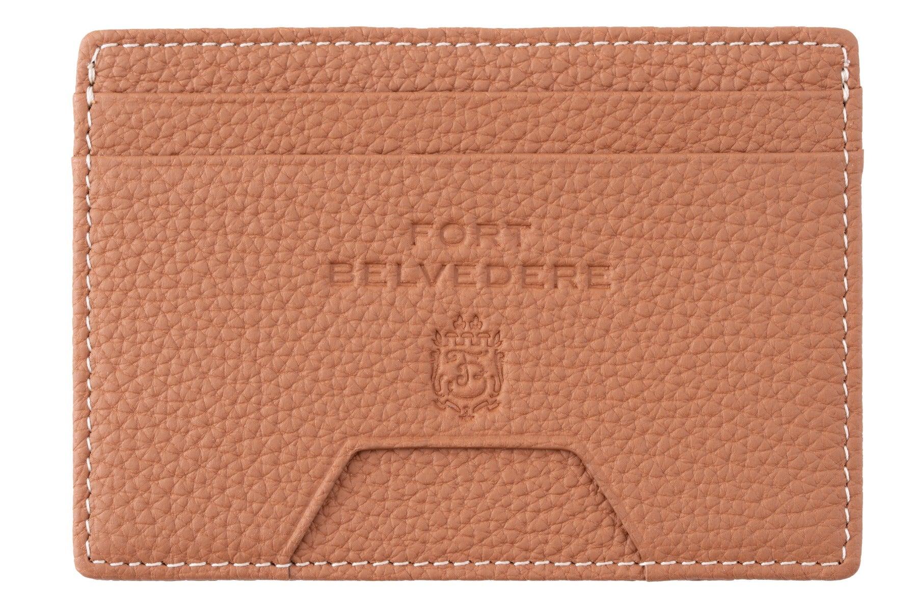 Slim Golden Brown Togo Leather Cardholder Wallet