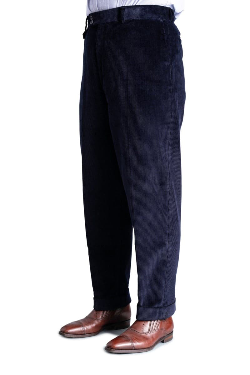 Midnight Navy Blue Stancliffe Corduroy Trousers