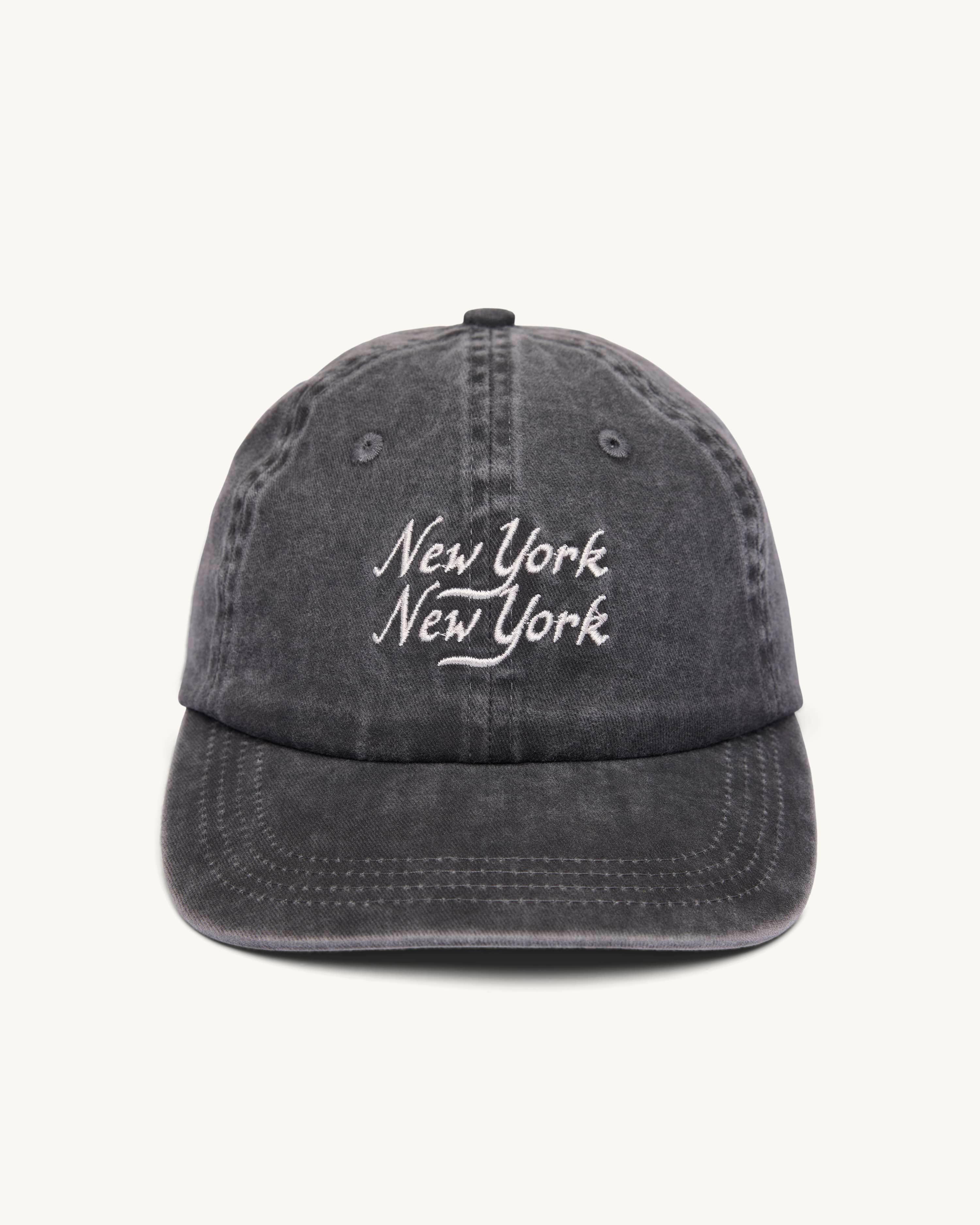 Washed Script Cap - Black