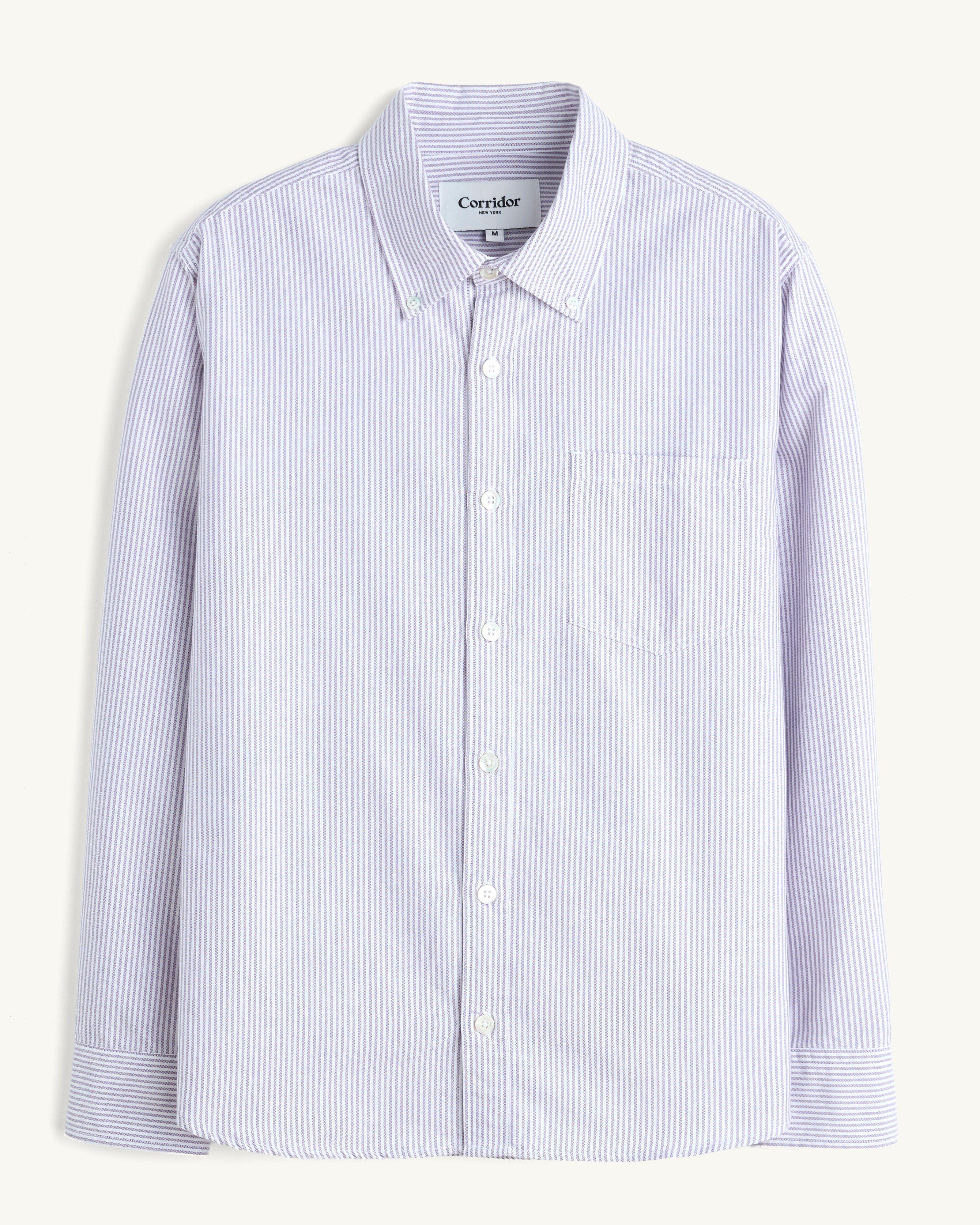 Stripe Oxford LS - Purple
