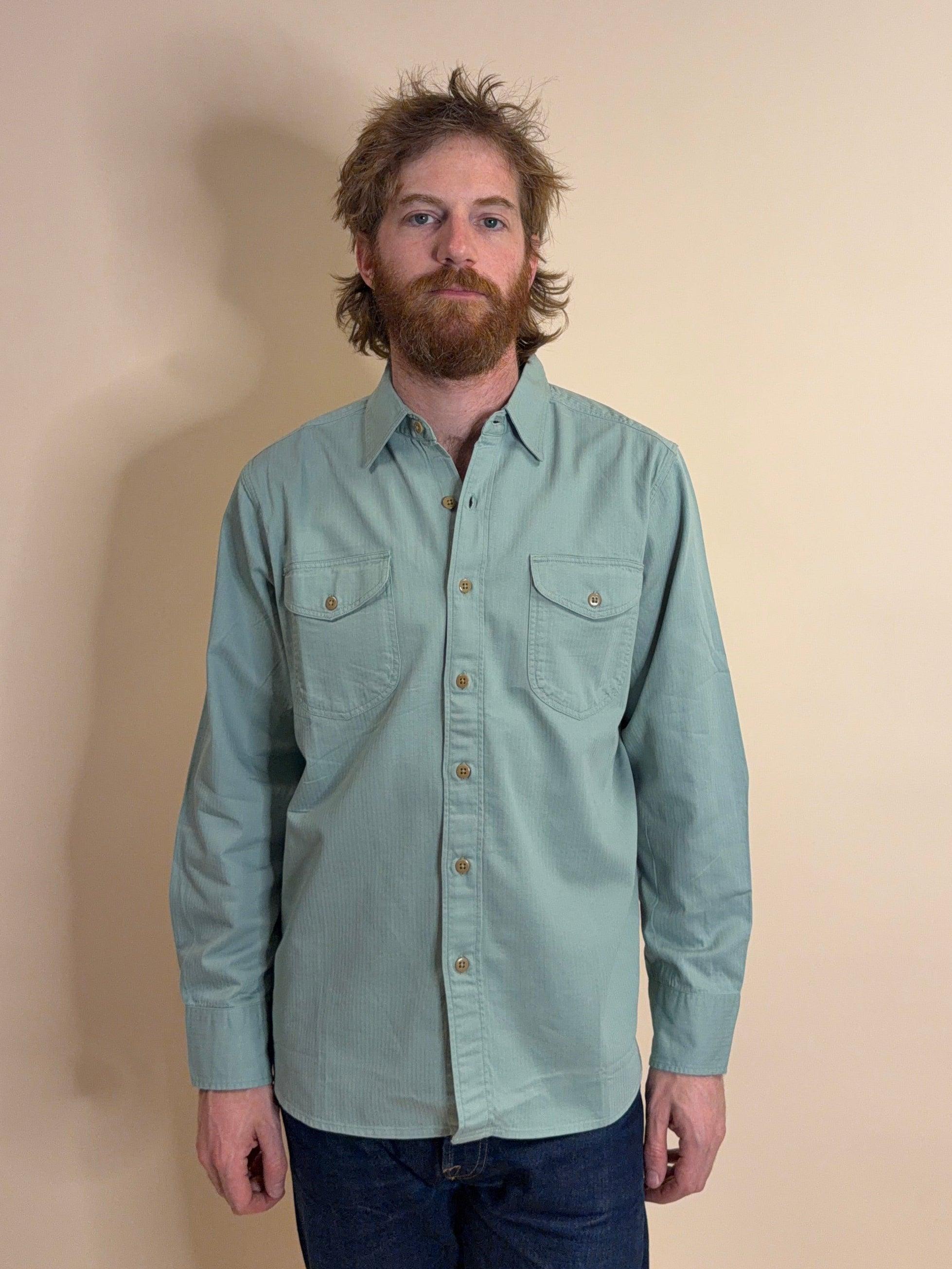 Cotton HBT Officer's Shirt Sage