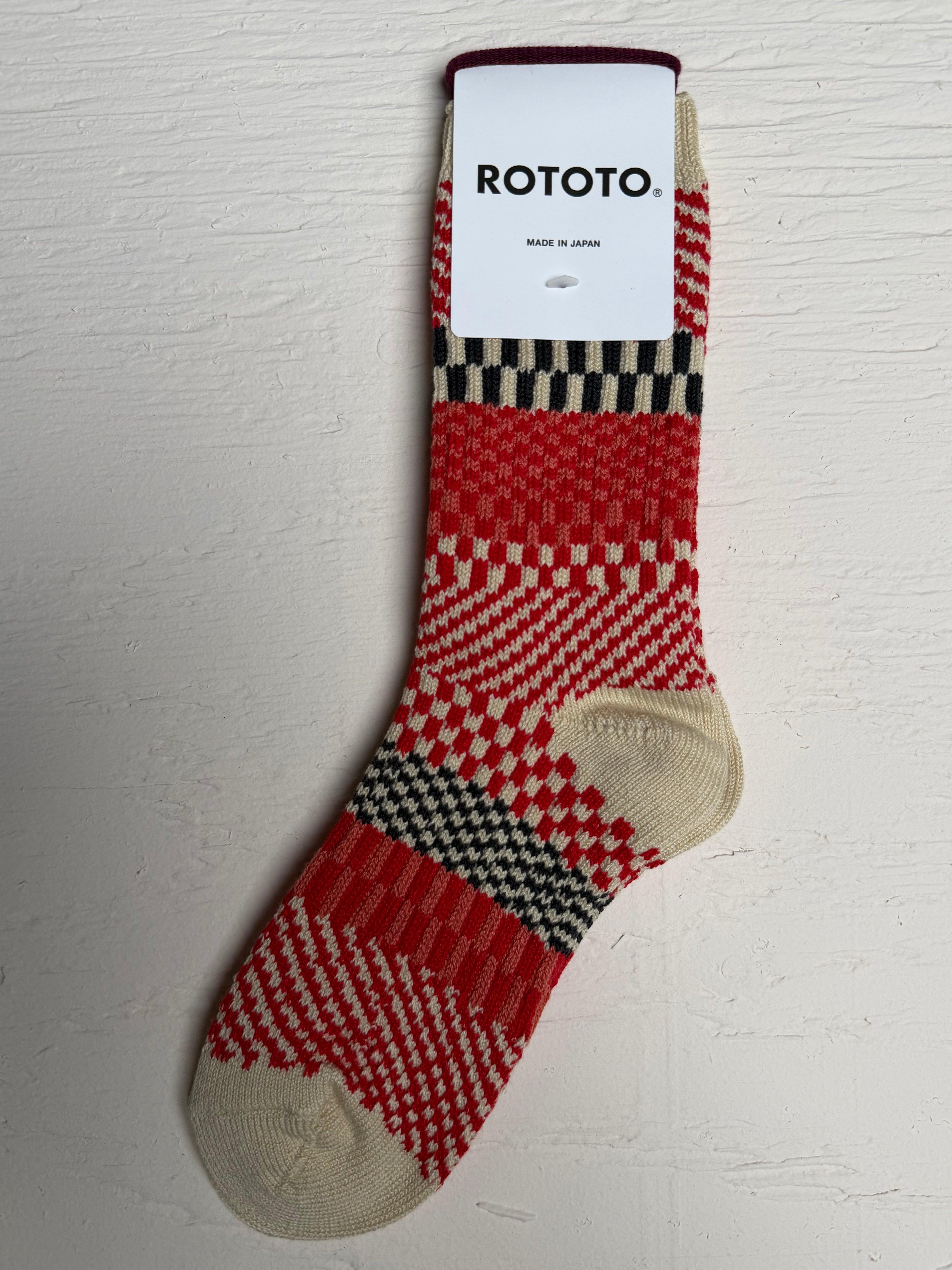Check & Step Sock Red