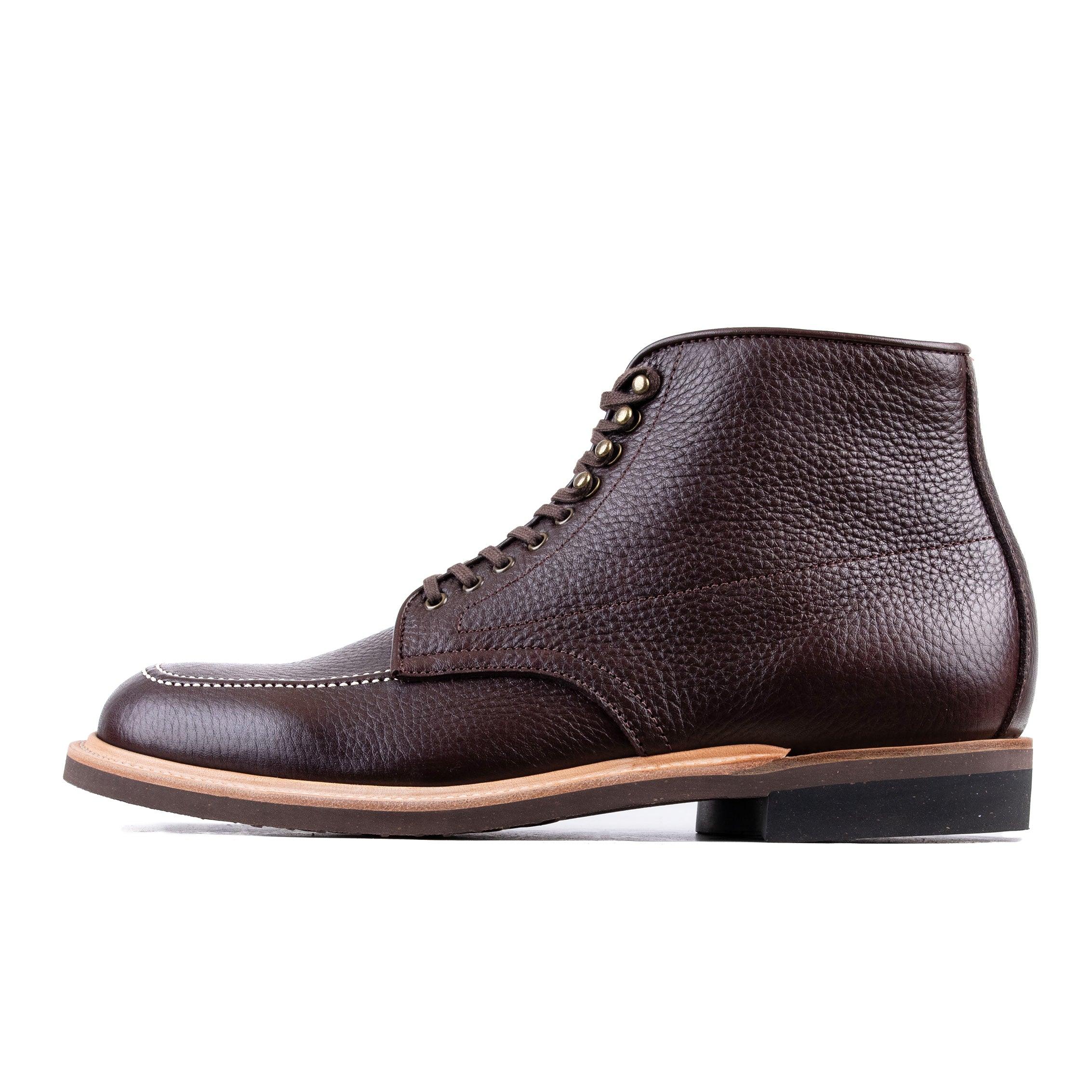 Indiana MocToe Boot - luosjiet®boots - Dark Brown Lychee pattern Cowhide
