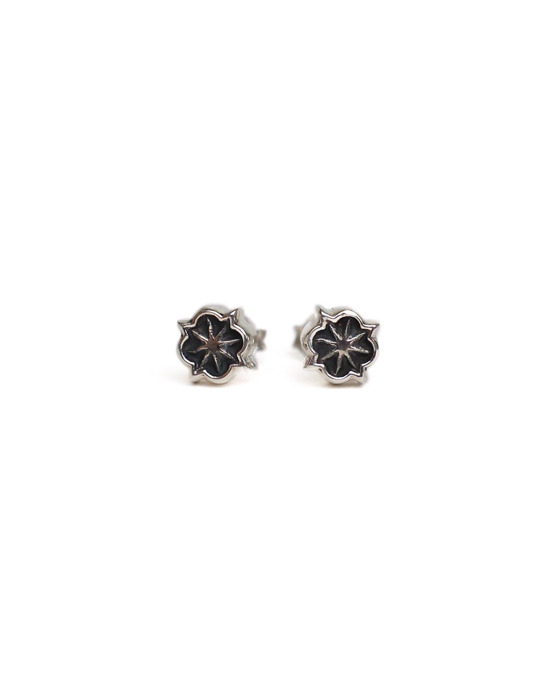 Rose Star Stud Earrings (Silver 925)