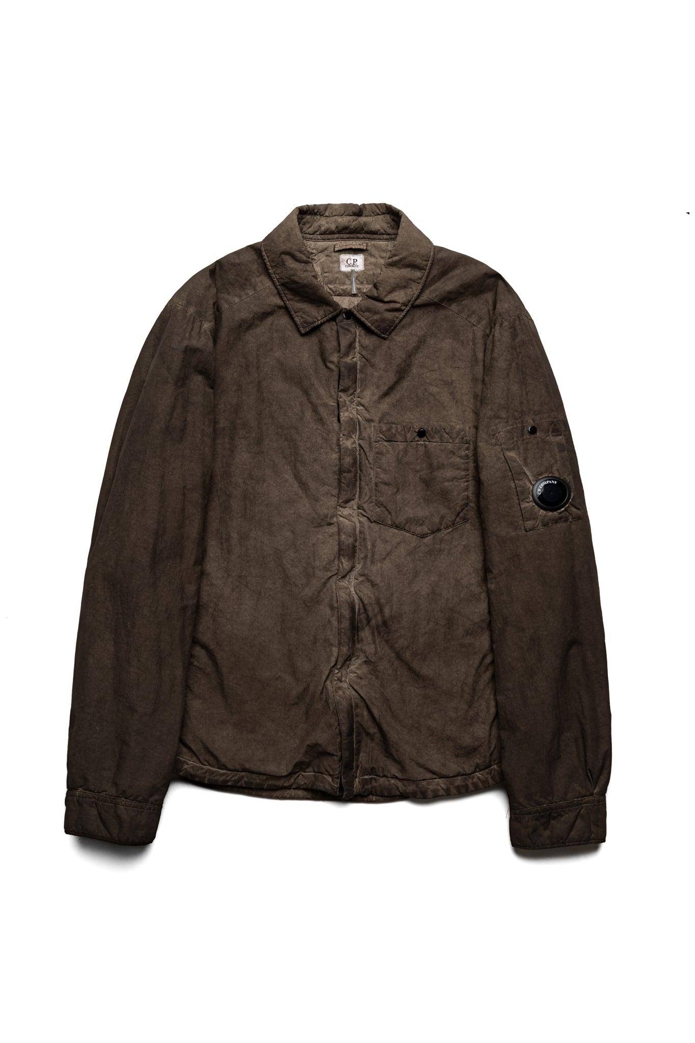Flatt Nylon Padded Zipped Overshirt - Re-Color Brown