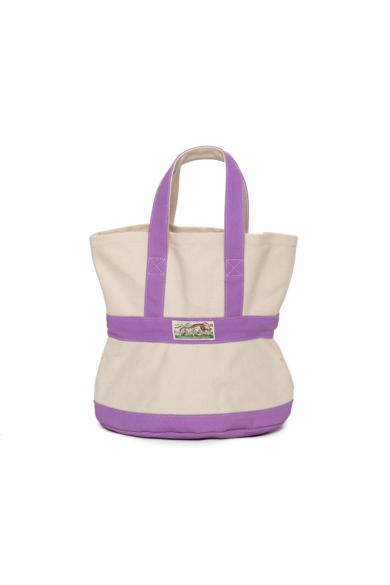 #4 Canvas ELEPHANT TOTE BAG S - Ecru x Purple
