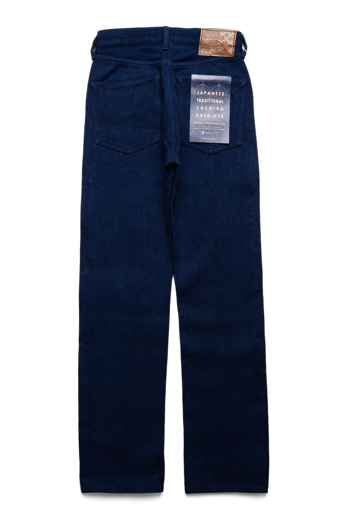 Selvedge Sashiko Kase-Dye Jeans - Indigo