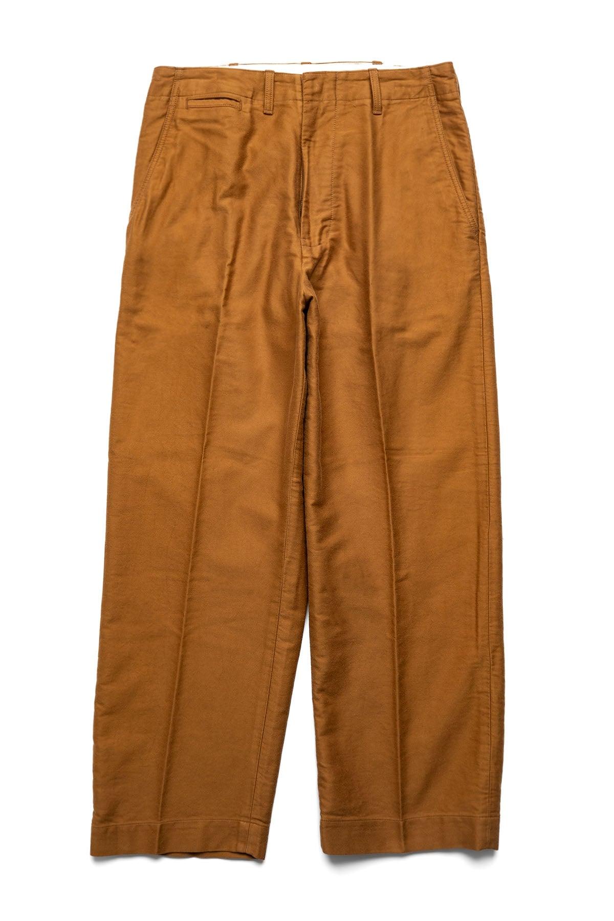 WORK Trousers Cotton Silk Back Sateen - Camel