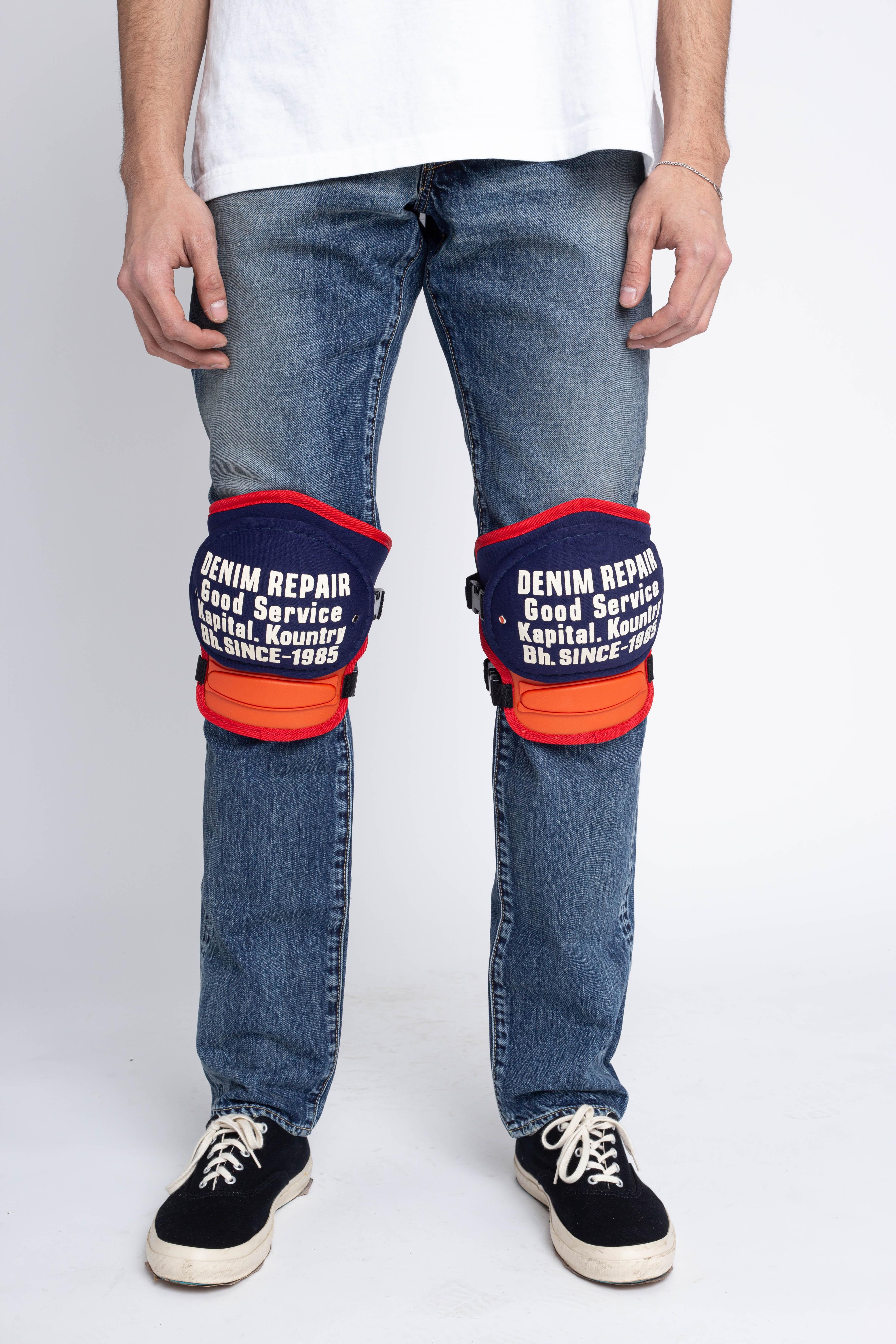 DENIM REPAIR Knee Pad - Navy X Orange