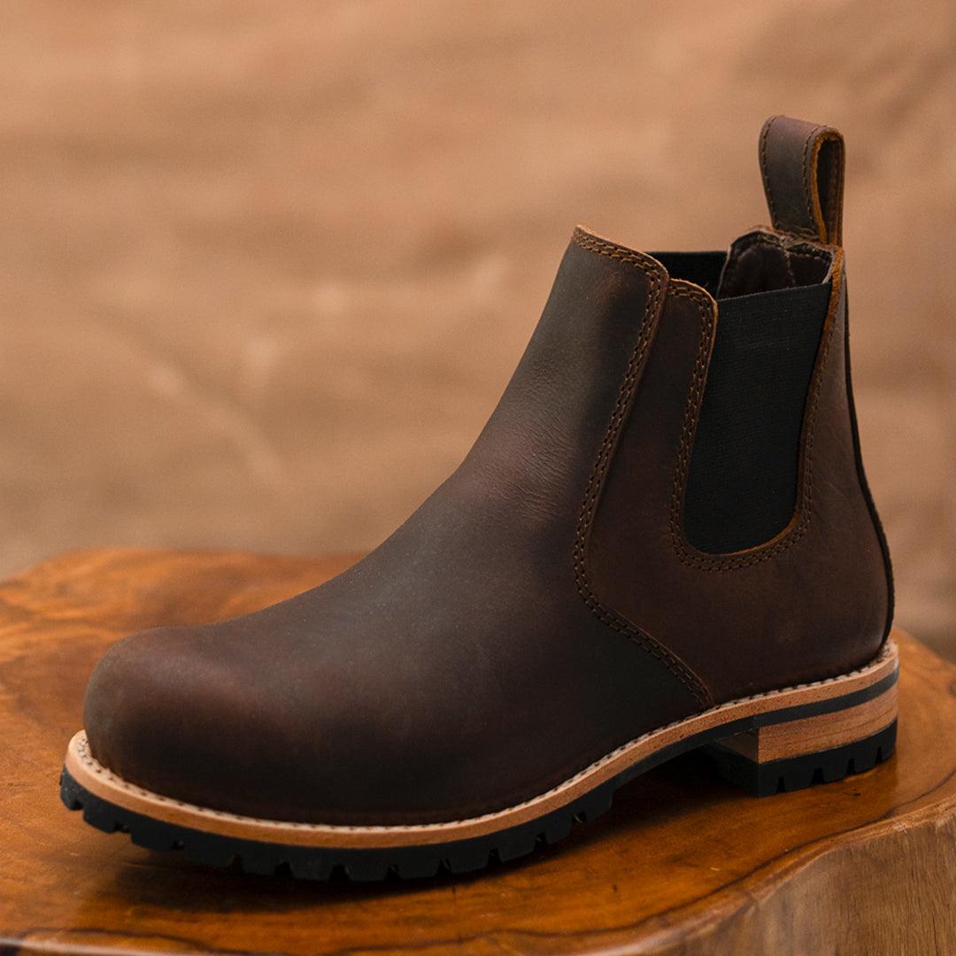 Chelsea Explorer Leather Boots 6" (Vintage Brown) Goodyear Welted