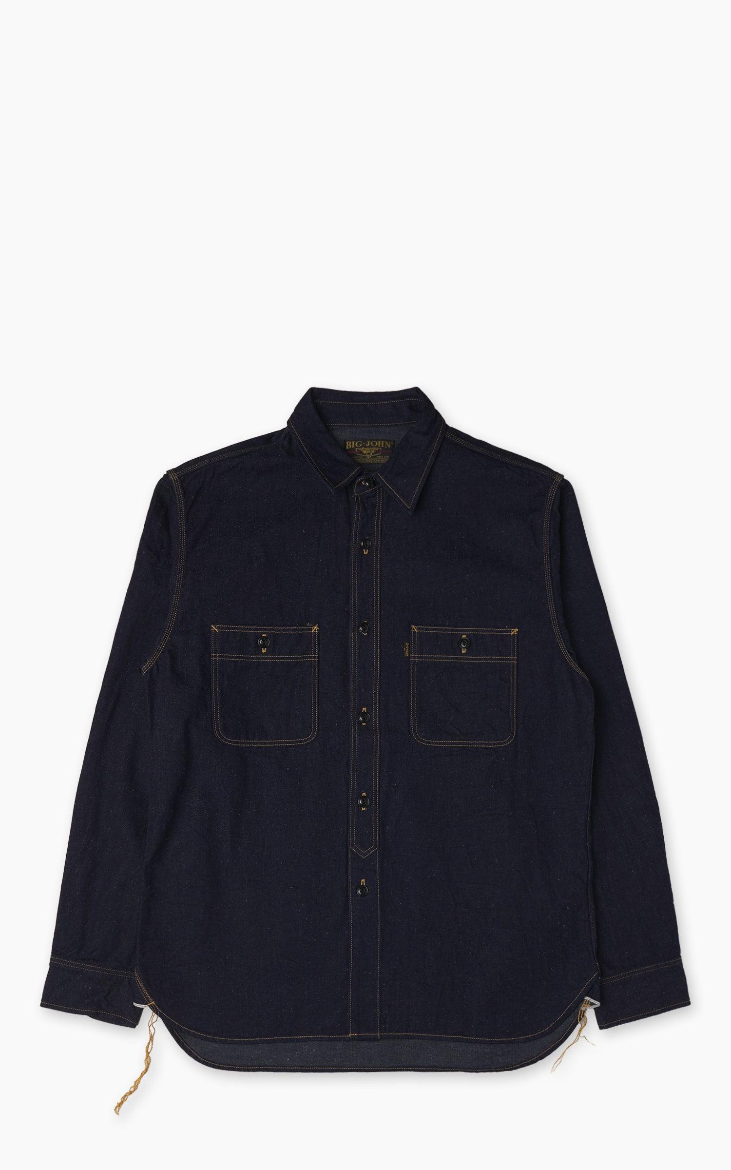 MS005E Selvedge Denim Work Shirt Indigo 10oz