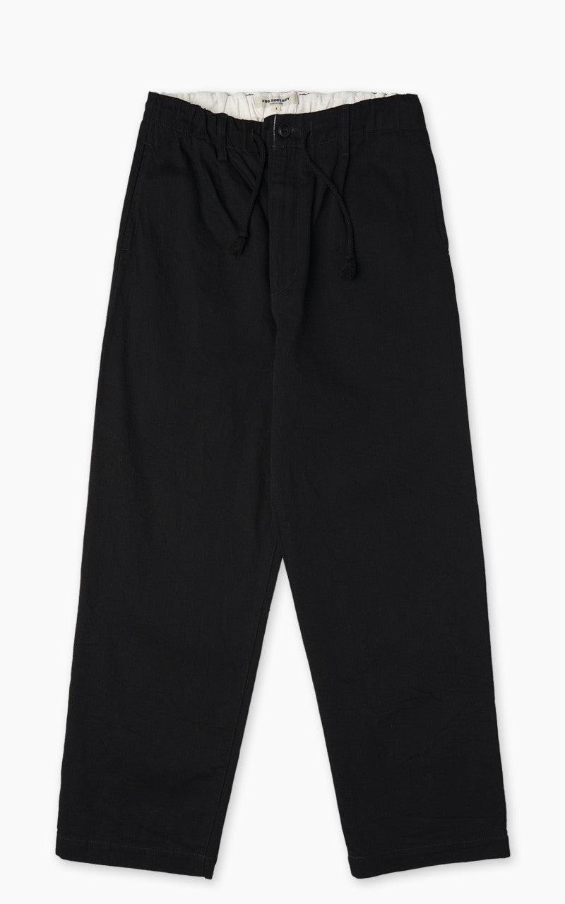 F0508 Three Eight Loom Denim Track Pants Black