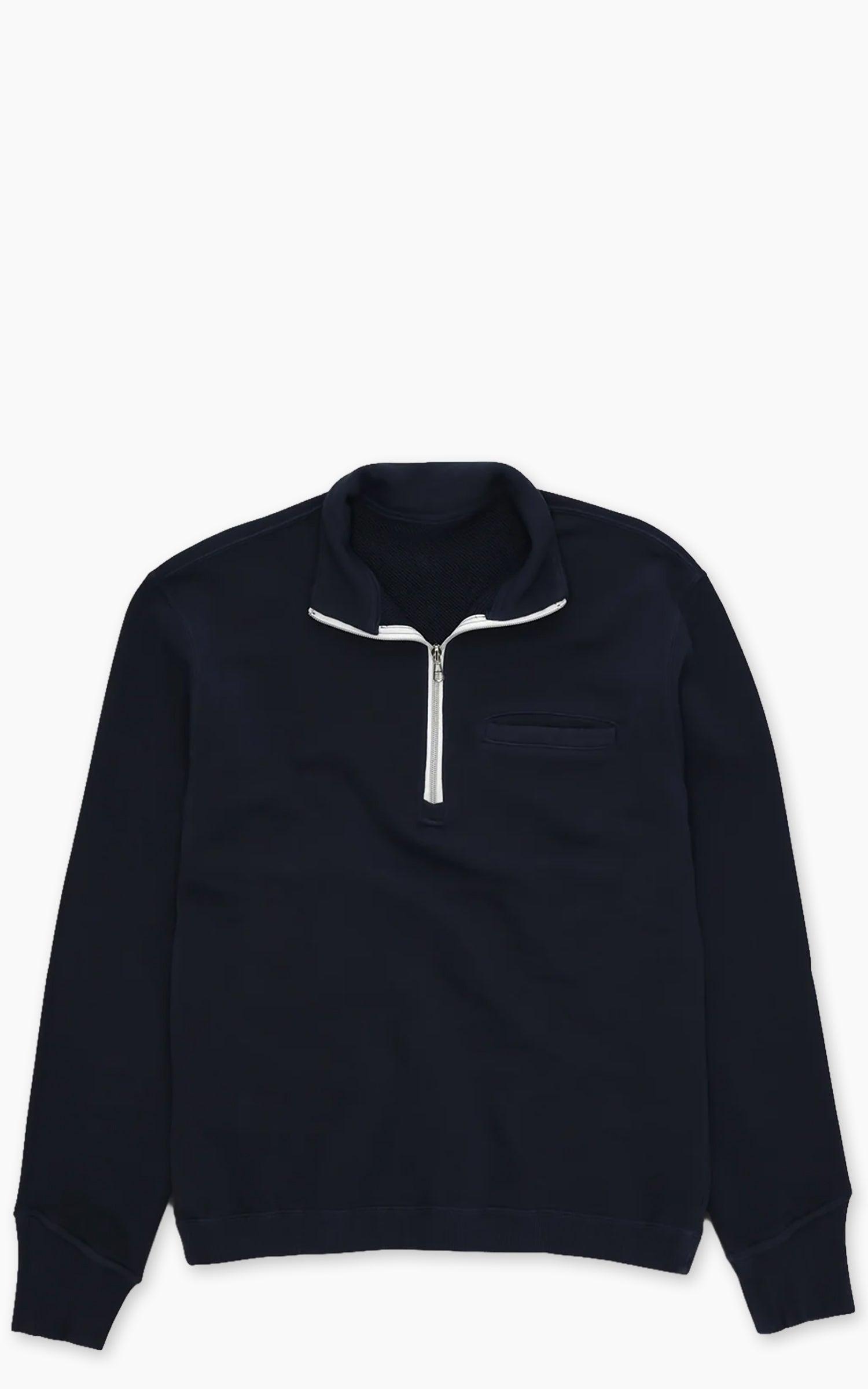 Princeton Brushed Jersey Sweatshirt Zipper Blue